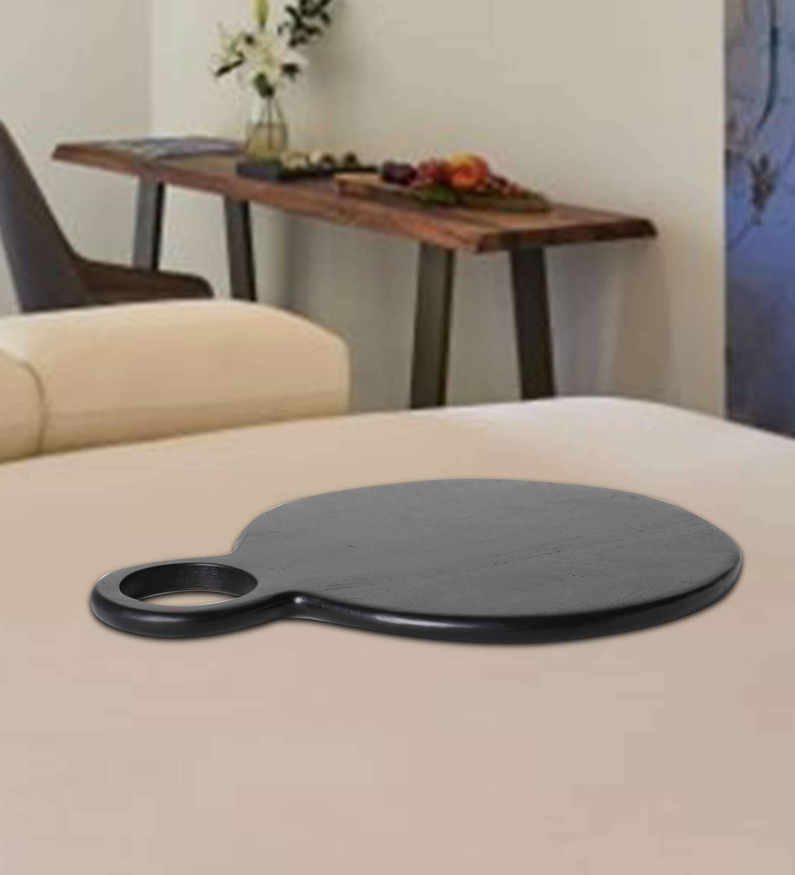 Midnight Round Black Mango Wood Cheese Board