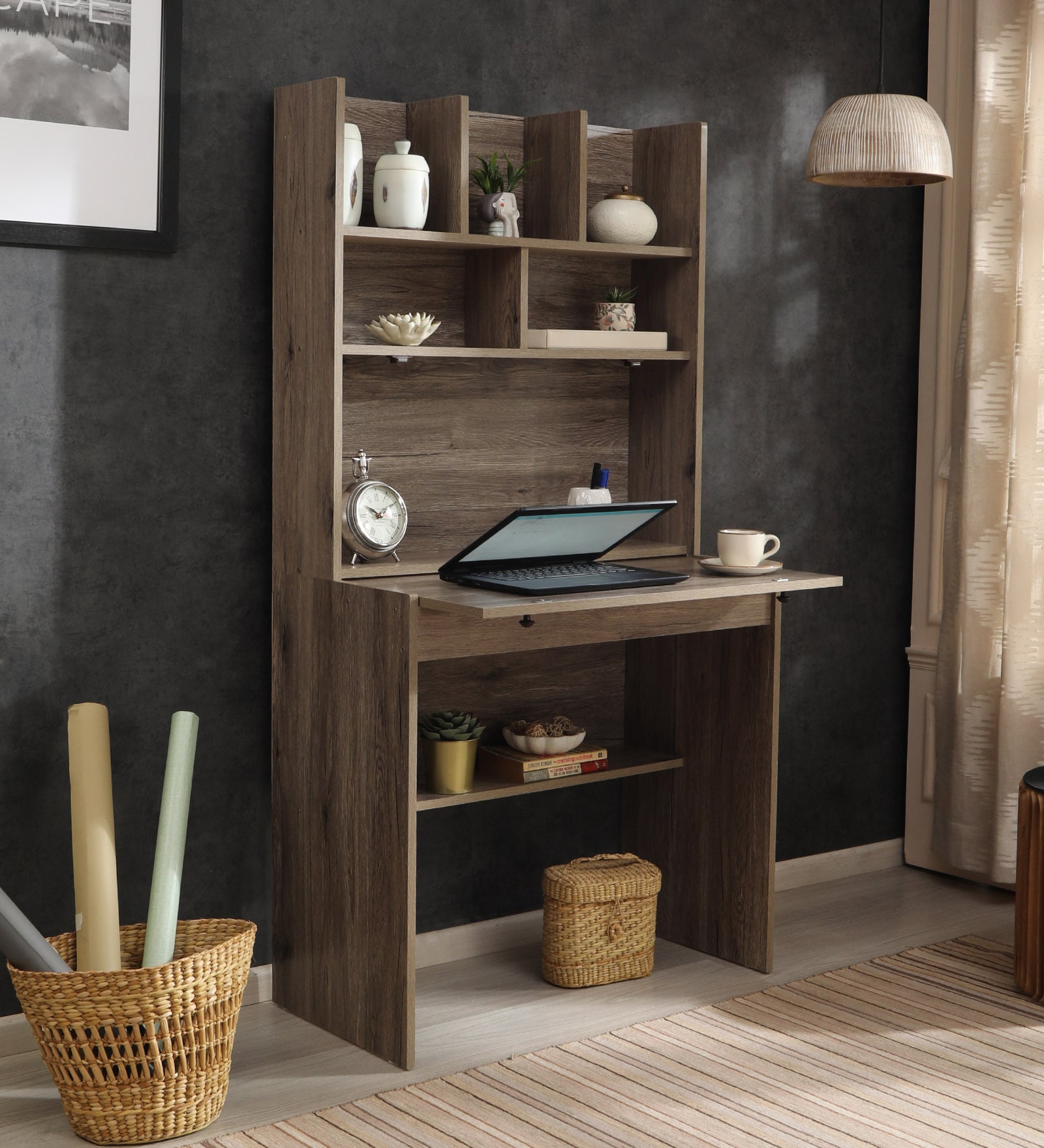 Buy Mikki Hutch Desk in Rainwood Finish at 27% OFF by Valuewud from ...