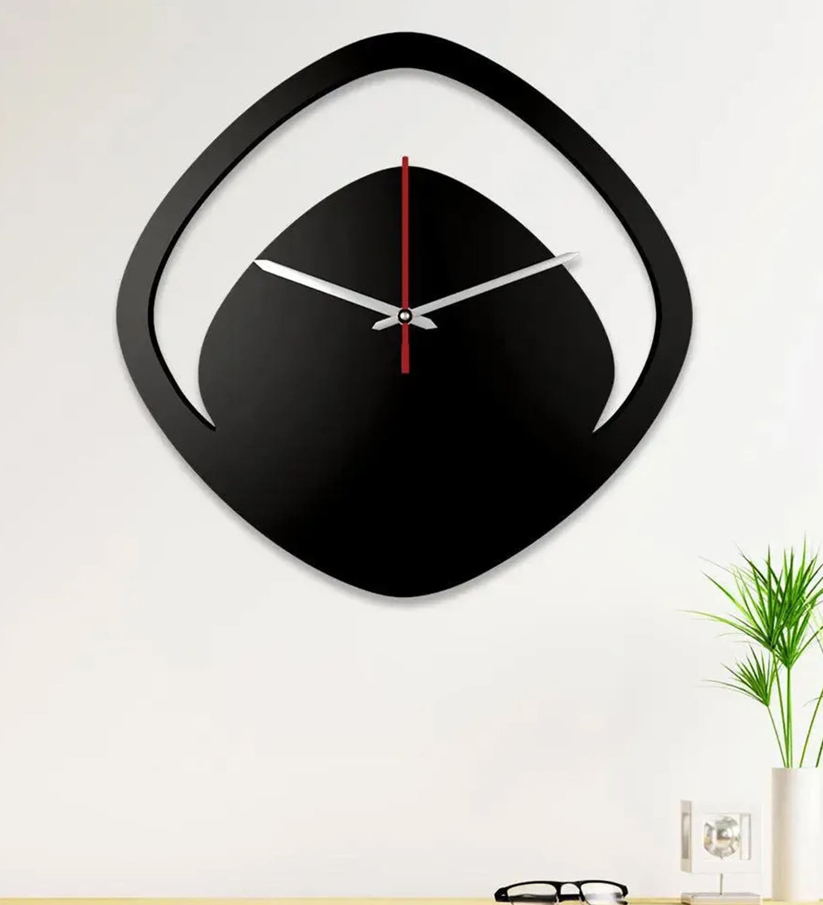 Mila Engineered Wood Black Wall Clock
