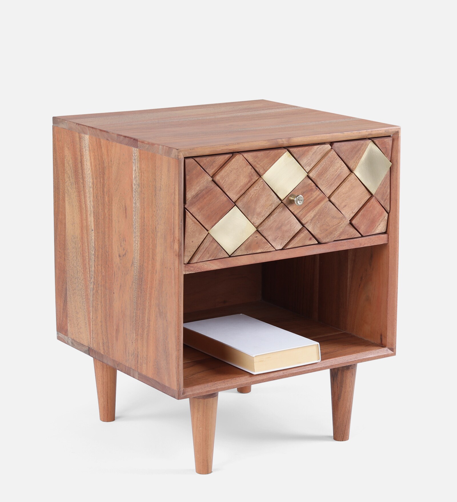 Buy Milan Solid Wood Bedside Table in Natural Finish with Drawer at 100 OFF by Orange Tree