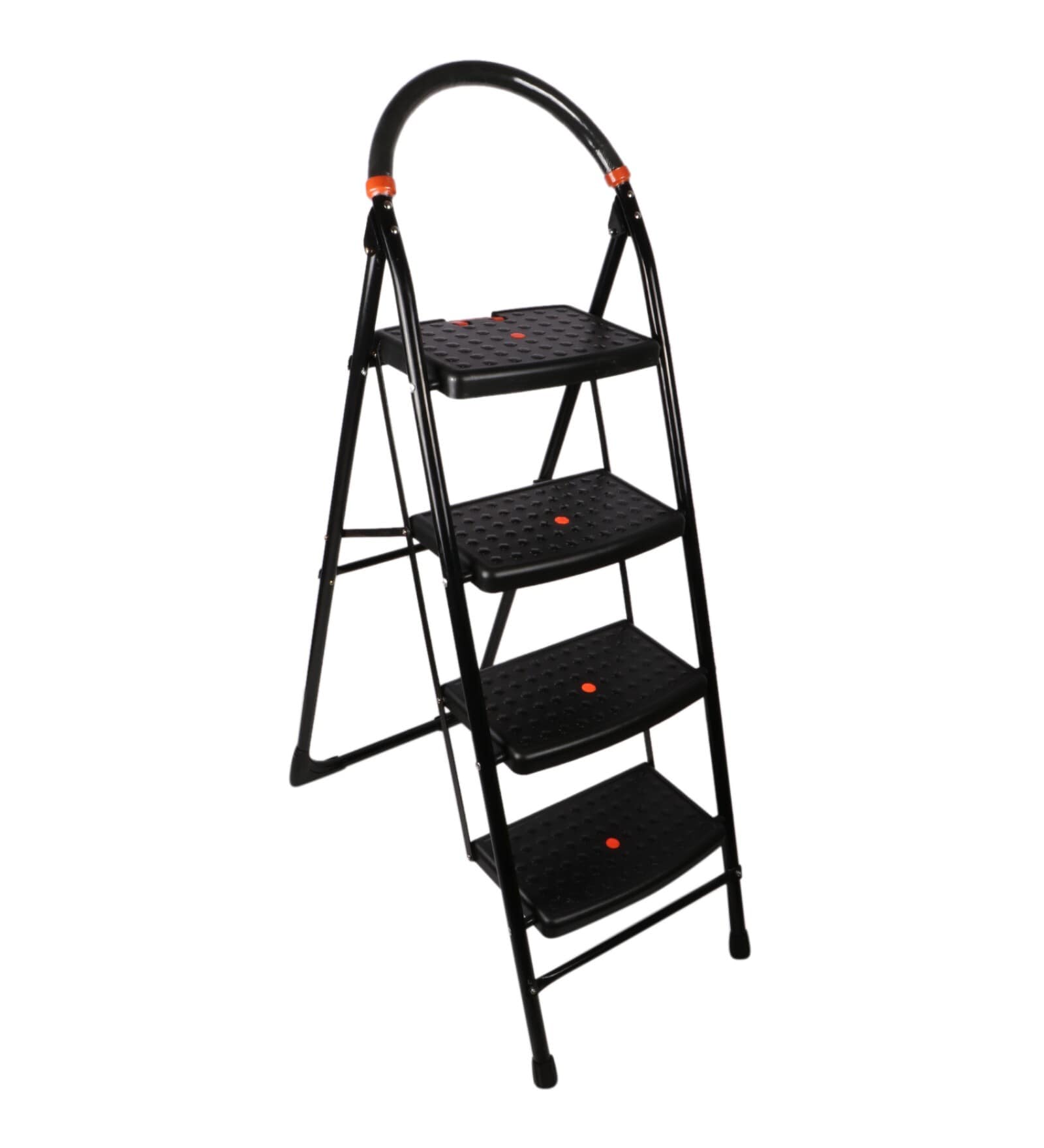 Milano 4 Step Black Mild-Steel Folding Step Ladder