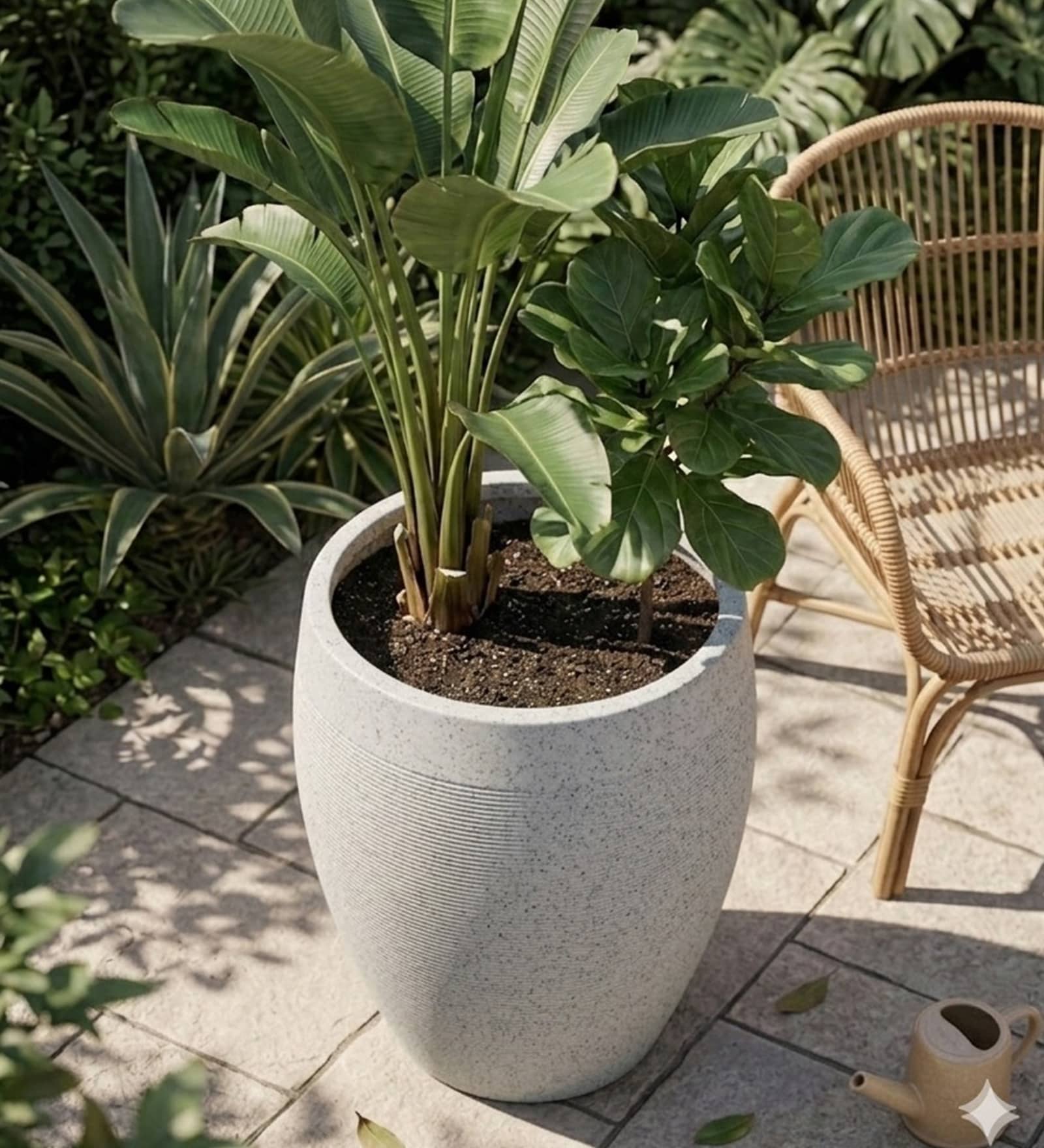 White Milano Molded Round 16 Inch Planter