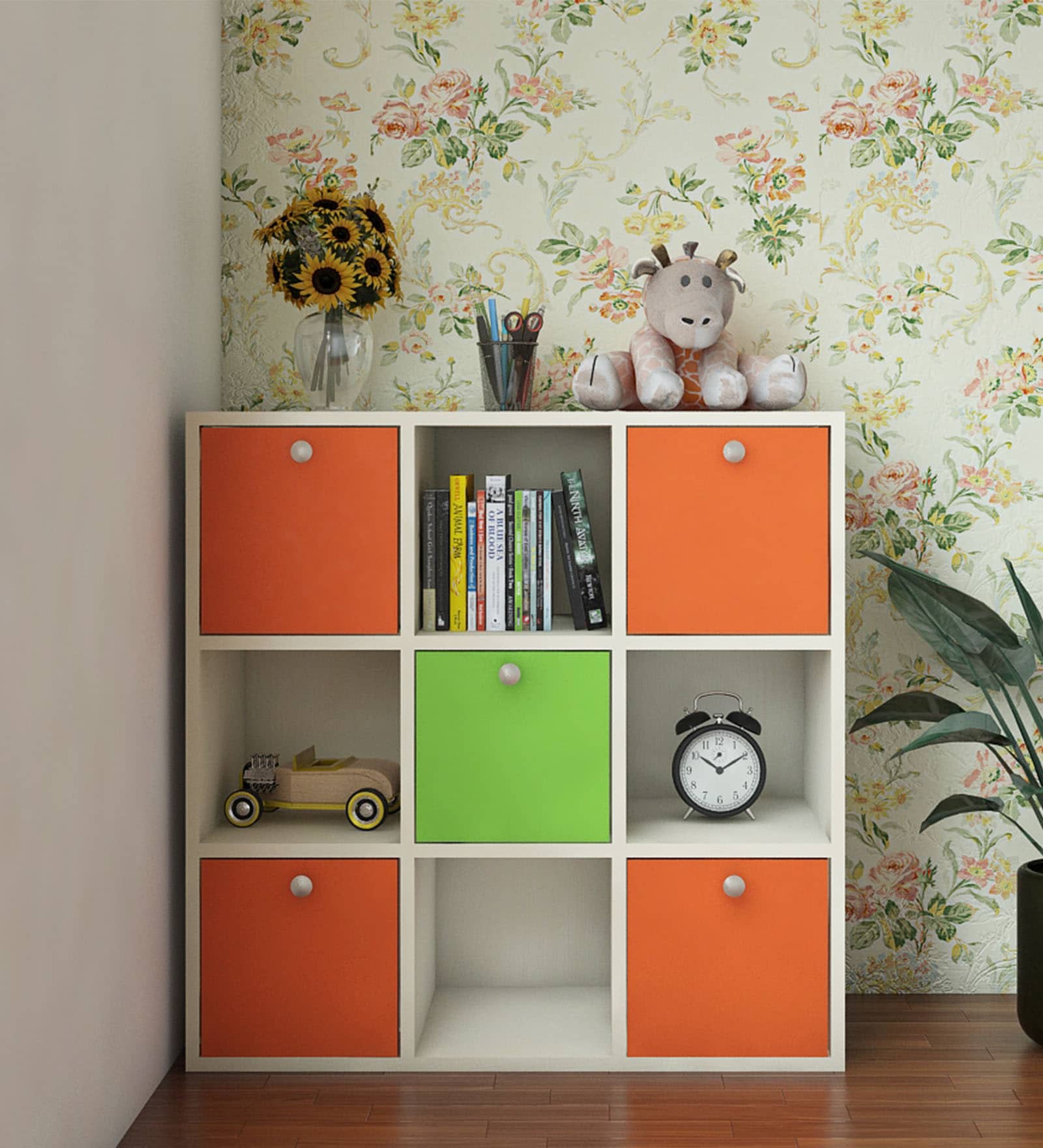 Milano Book Shelf in Orange Colour