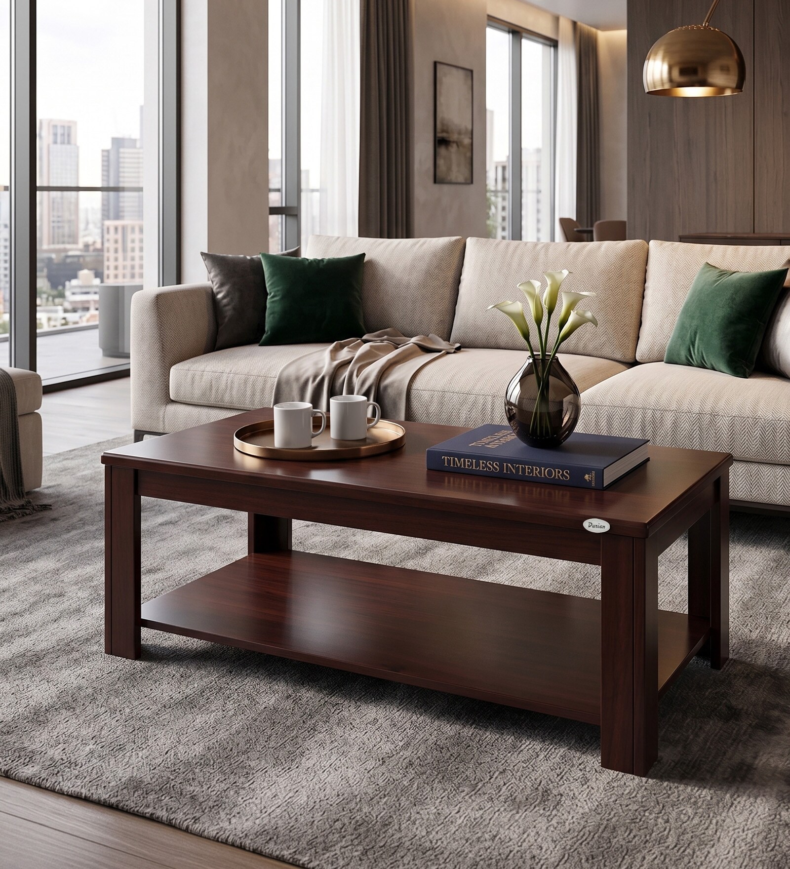Milburn Coffee Table In Brown Finish