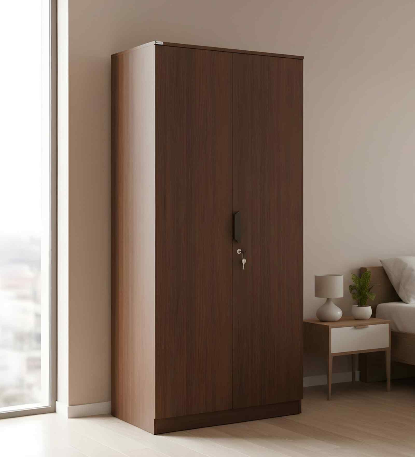 Milford 2 Door Wardrobe In Classic Walnut Finish