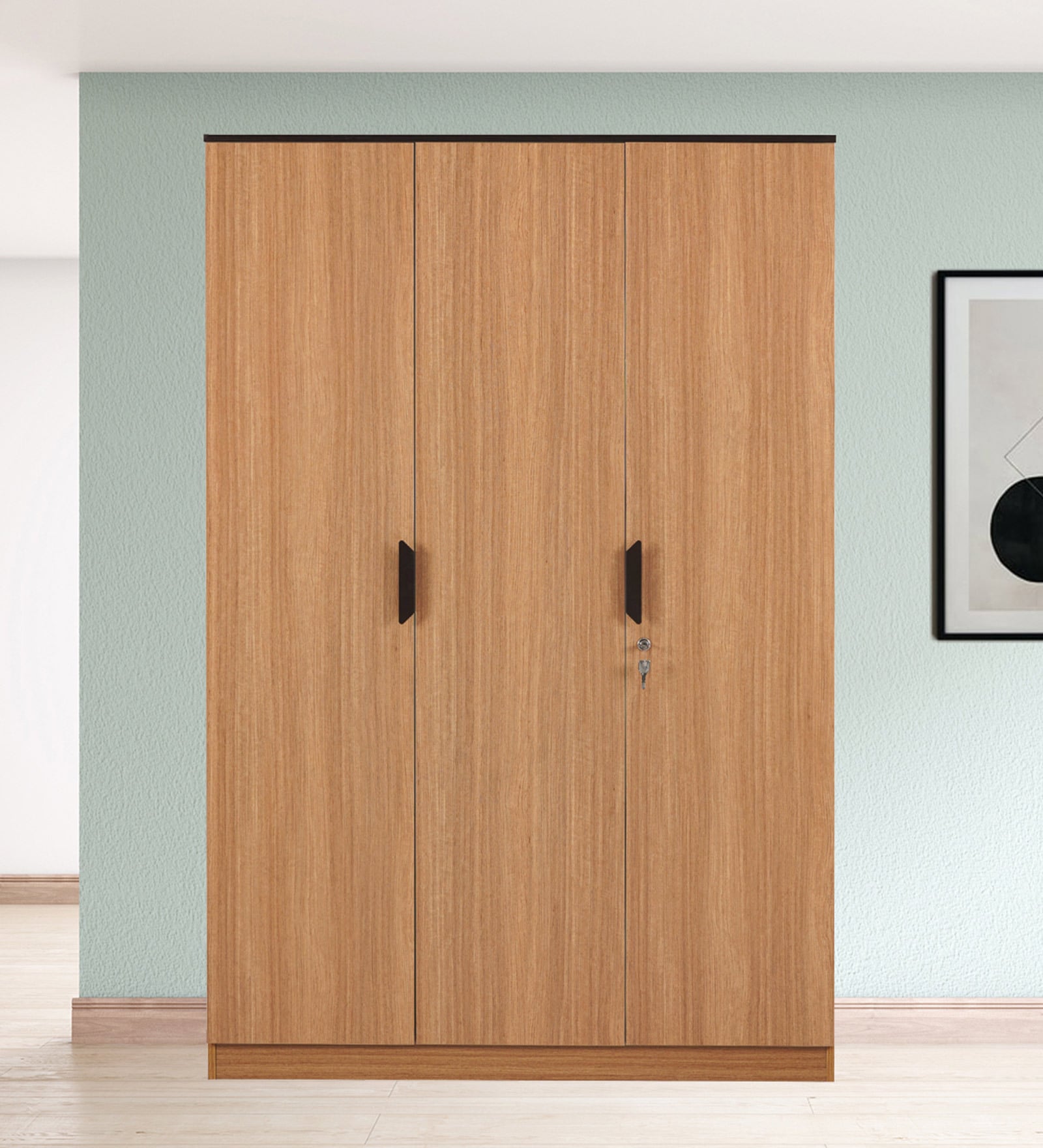 Milford 3 Door Wardrobe in Urban Teak Finish Milford 3 Door Wardrobe in Urban Teak Finish