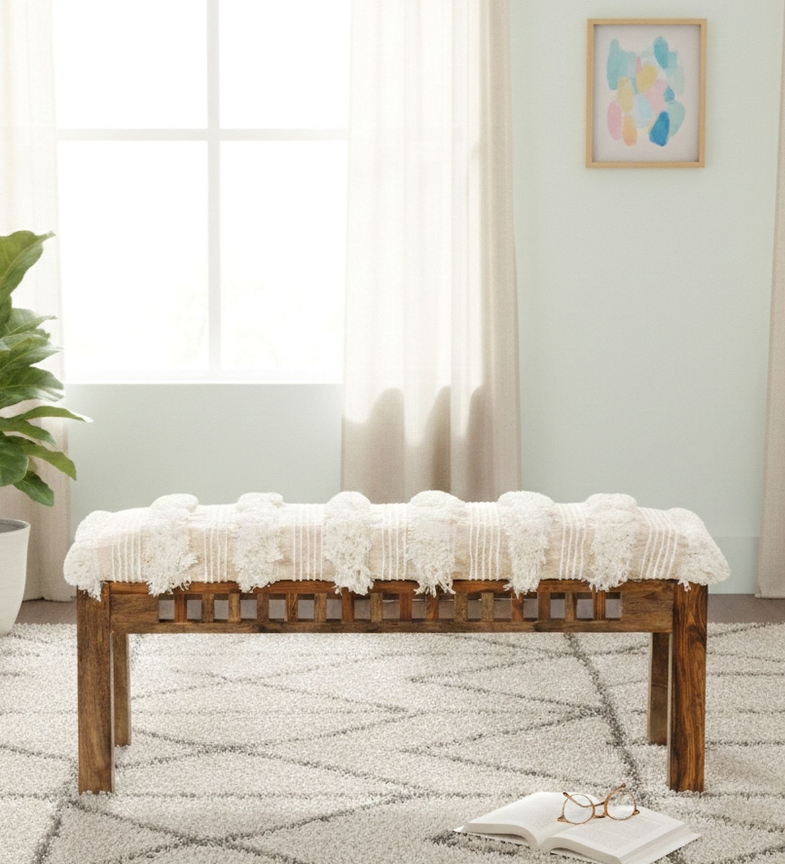 Milford Bench In Beige Colour