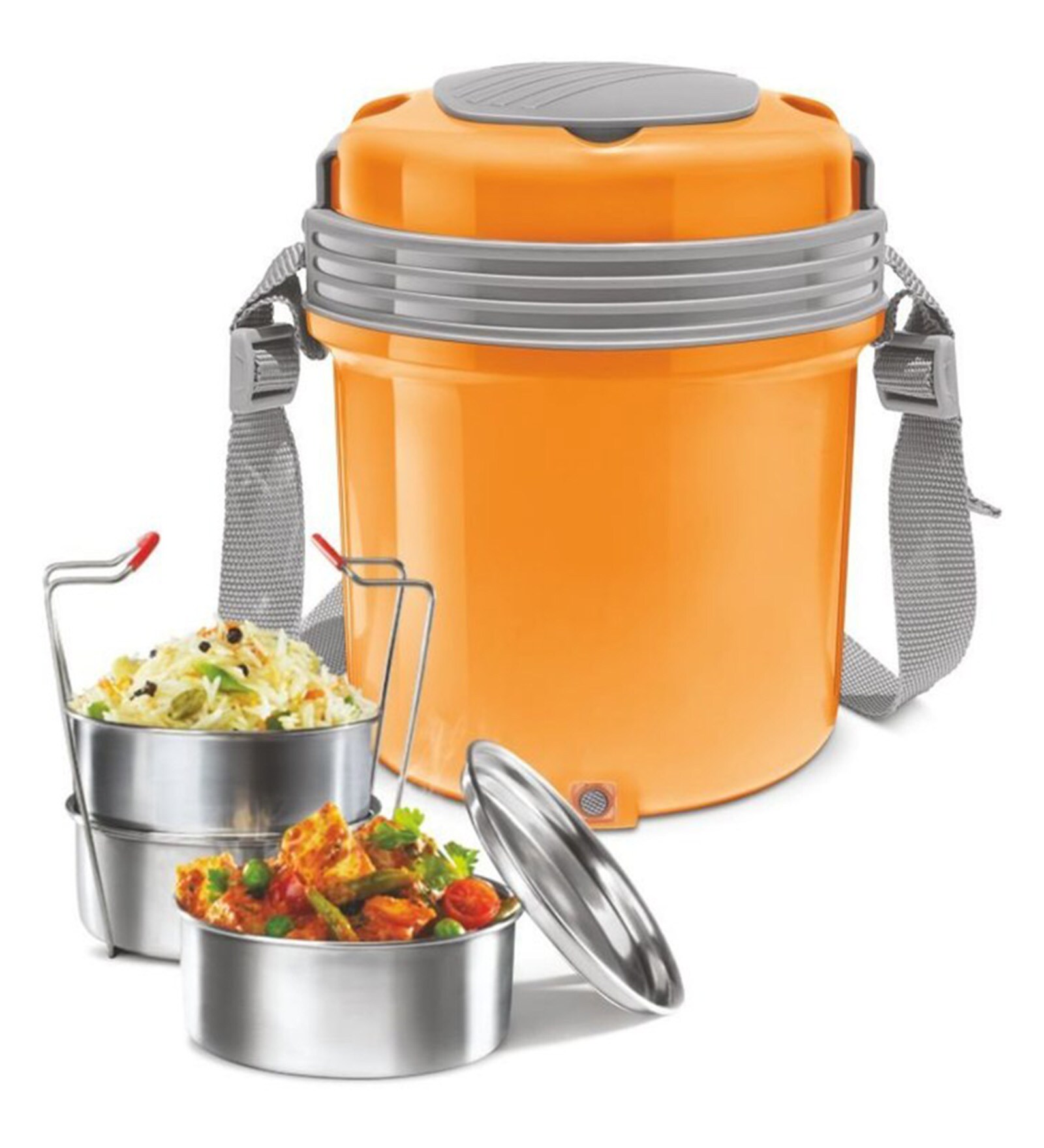 Buy Milton Electron 3 Electric Stainless Steel Orange Lunch Pack with 4