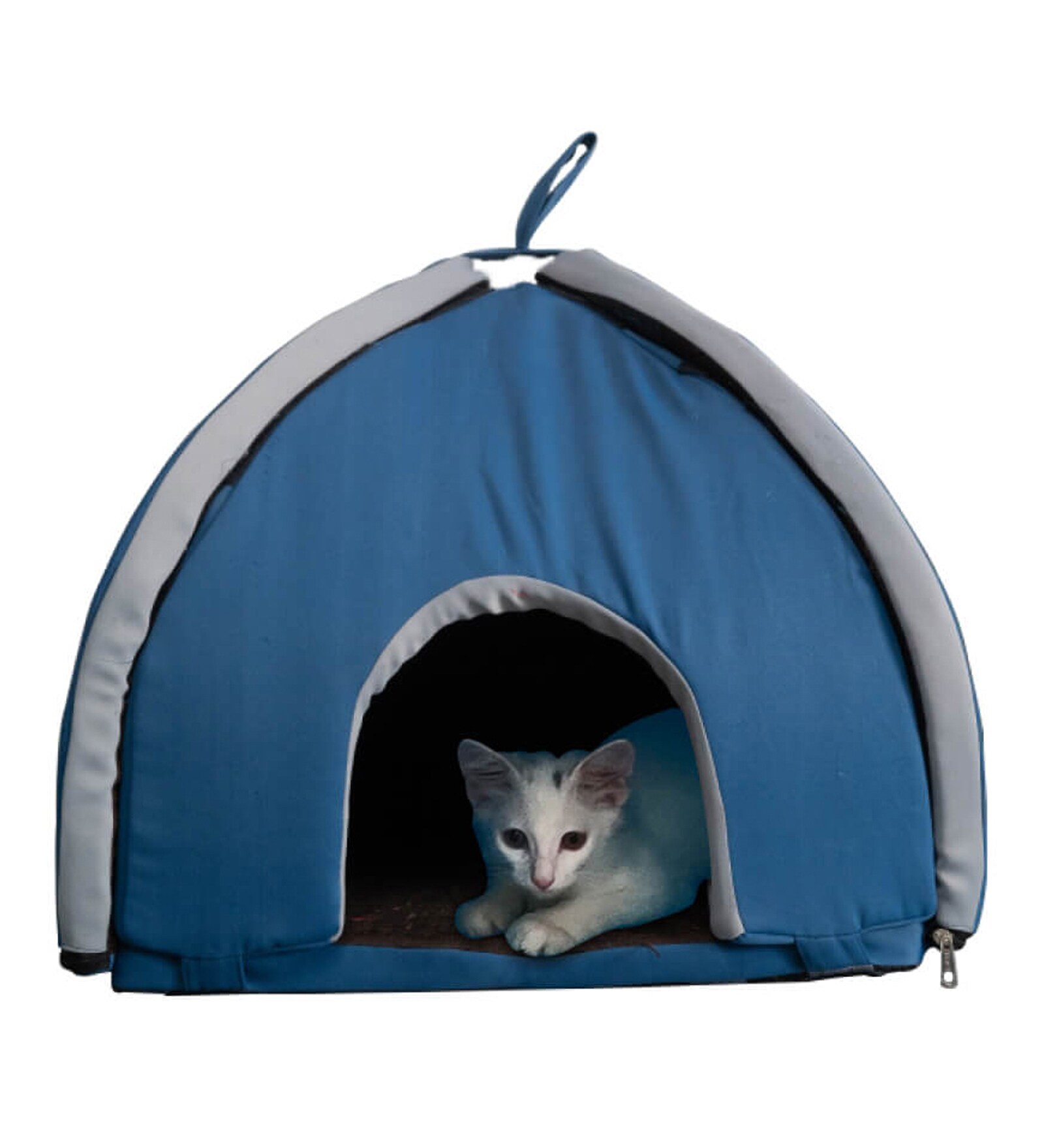 Milton Hercules Blue & Grey Fabric Cat House