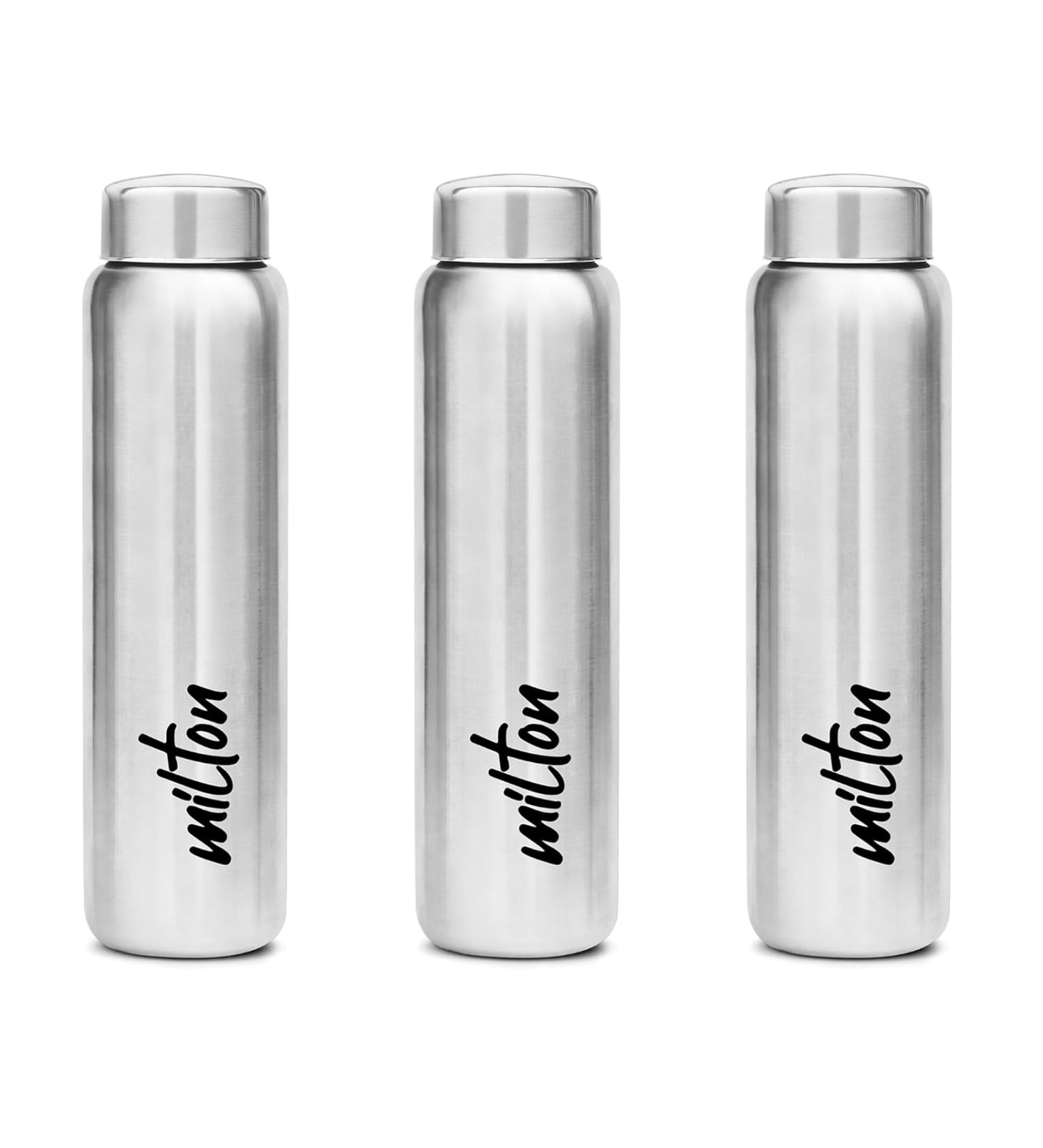 Milton Aqua 1000 Stainless Steel Water Bottle 920 Ml Single Wall Leak Proof Silver Pack Of 3