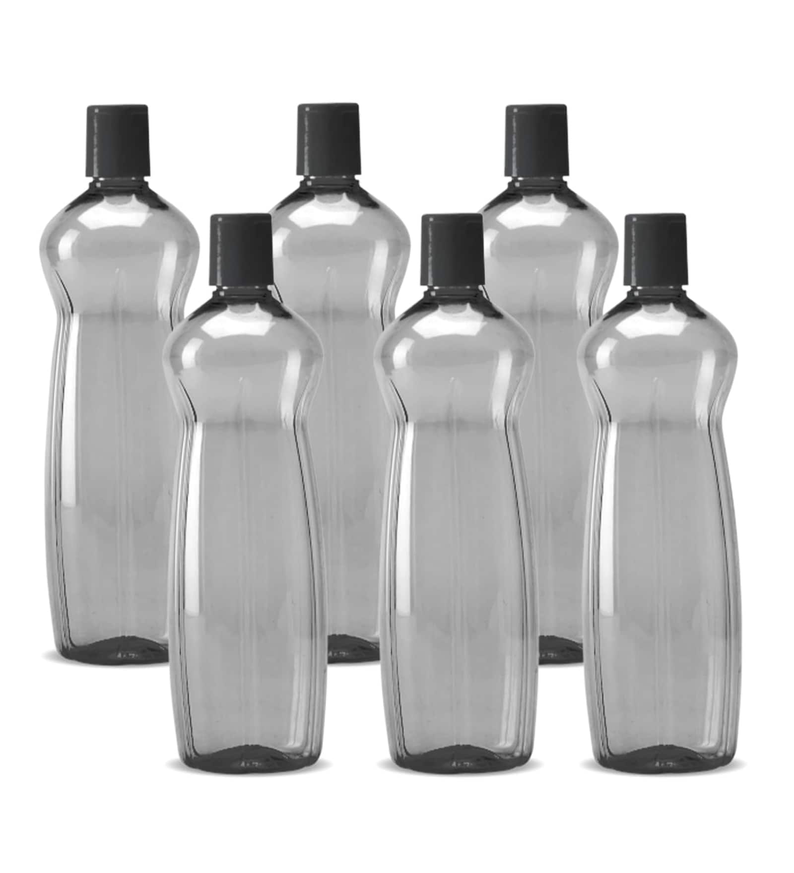 Milton Pacific Plastic Water Bottle Set 1000 Ml Each Bpa Free Leak Proof Grey Pack Of 6
