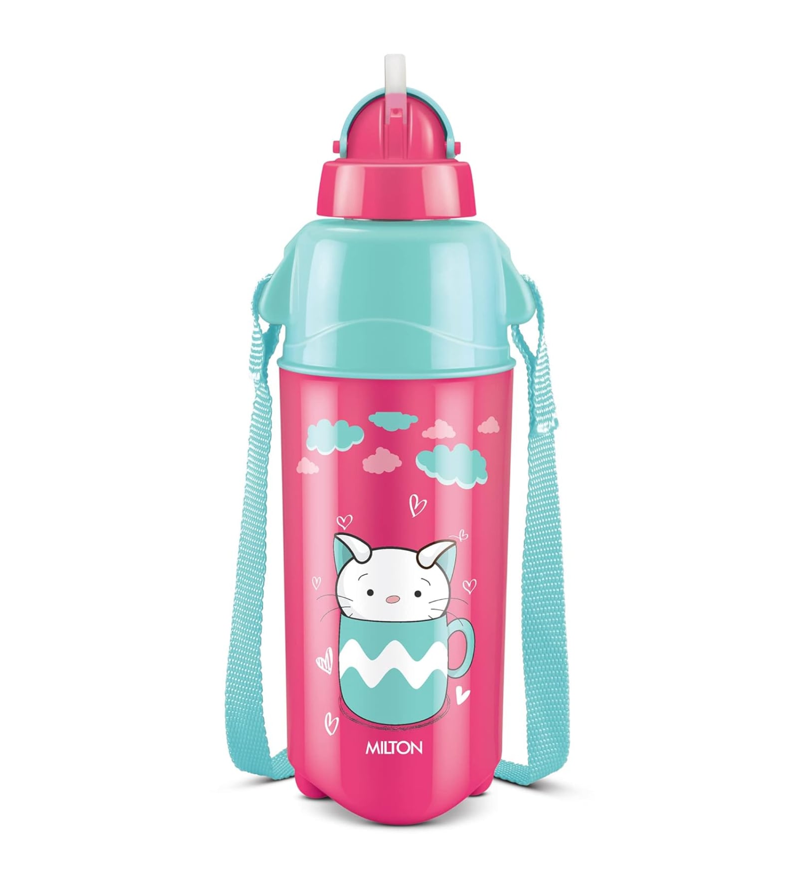 Milton Kool Trendy 500 Kids Insulated Water Bottle With Straw 490 Ml Bpa Free Leak Proof Cherry Pink