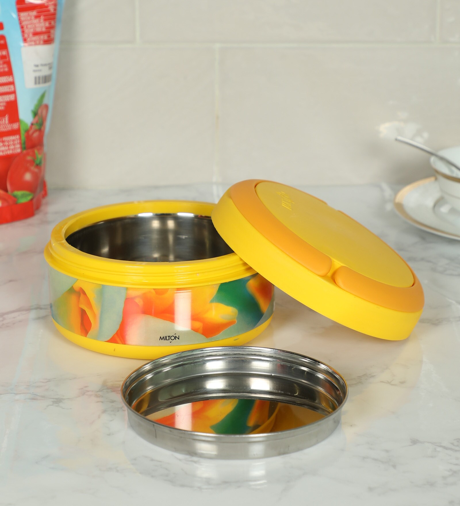 Stainless Steel & Plastic 250 ML Tiffin Box