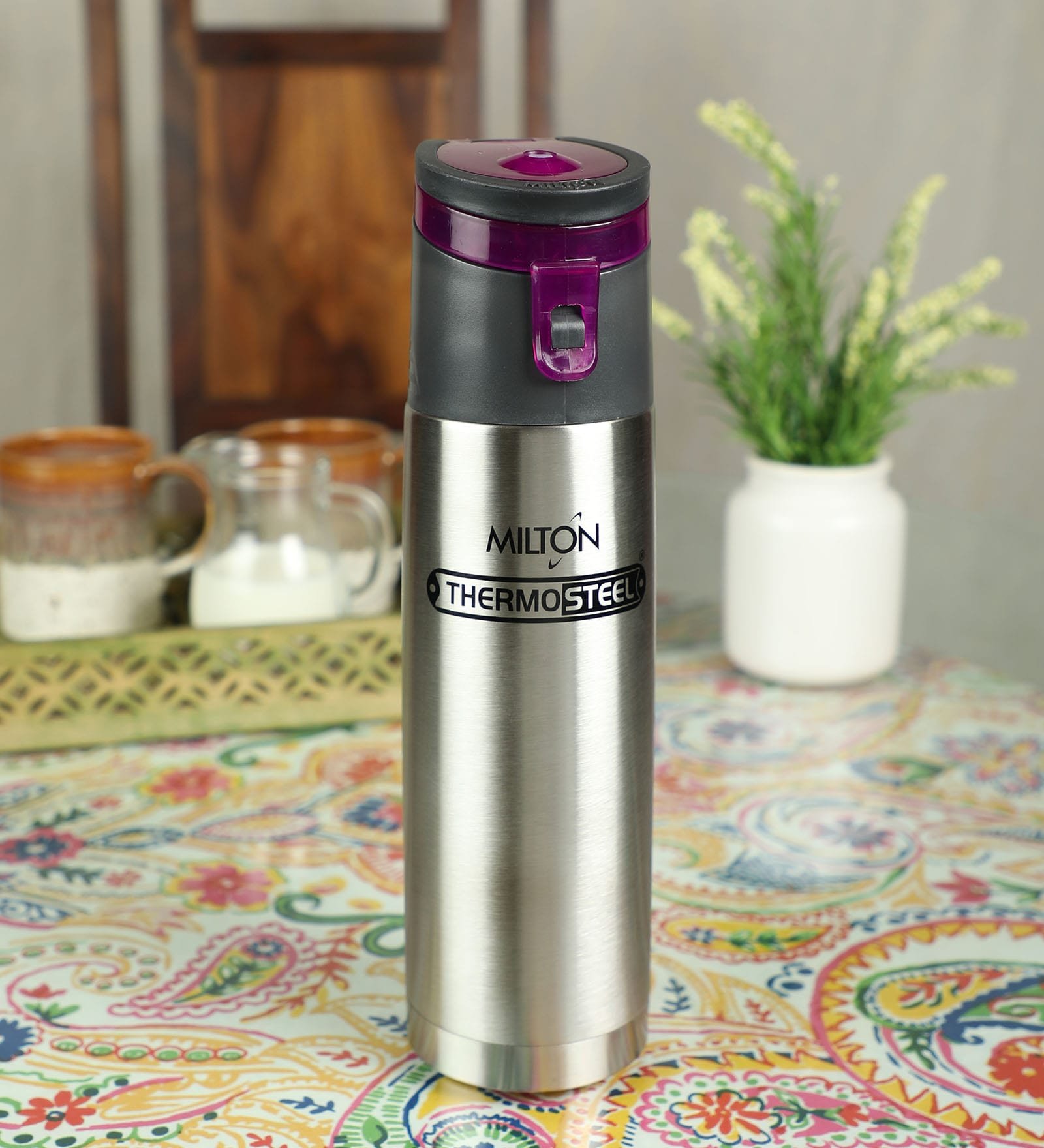 Milton Thermosteel Acme Purple Steel 750 ML Water Bottle
