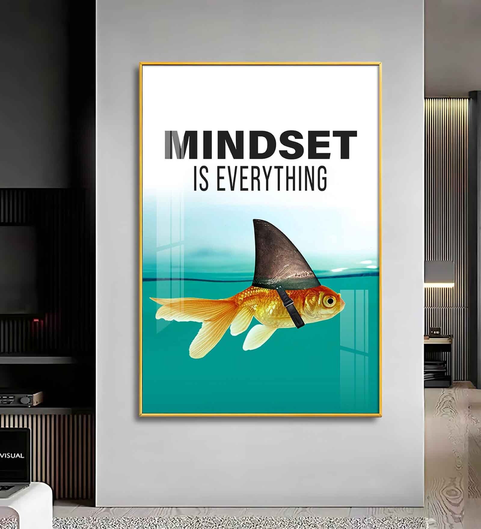 Mindset Is Everything Glass Finish Vertical Wall Art