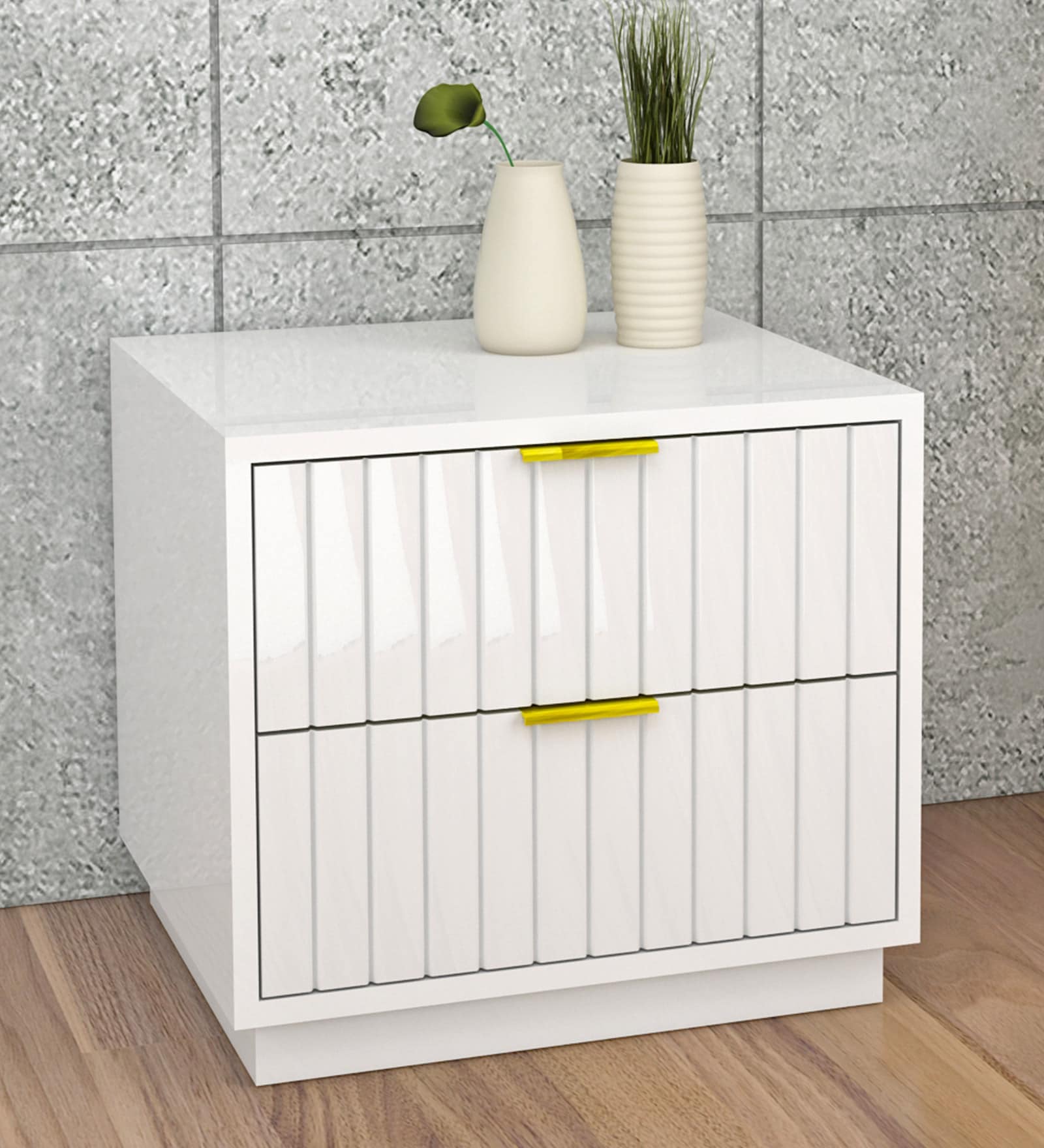 Minerva Bedside Table in White Colour