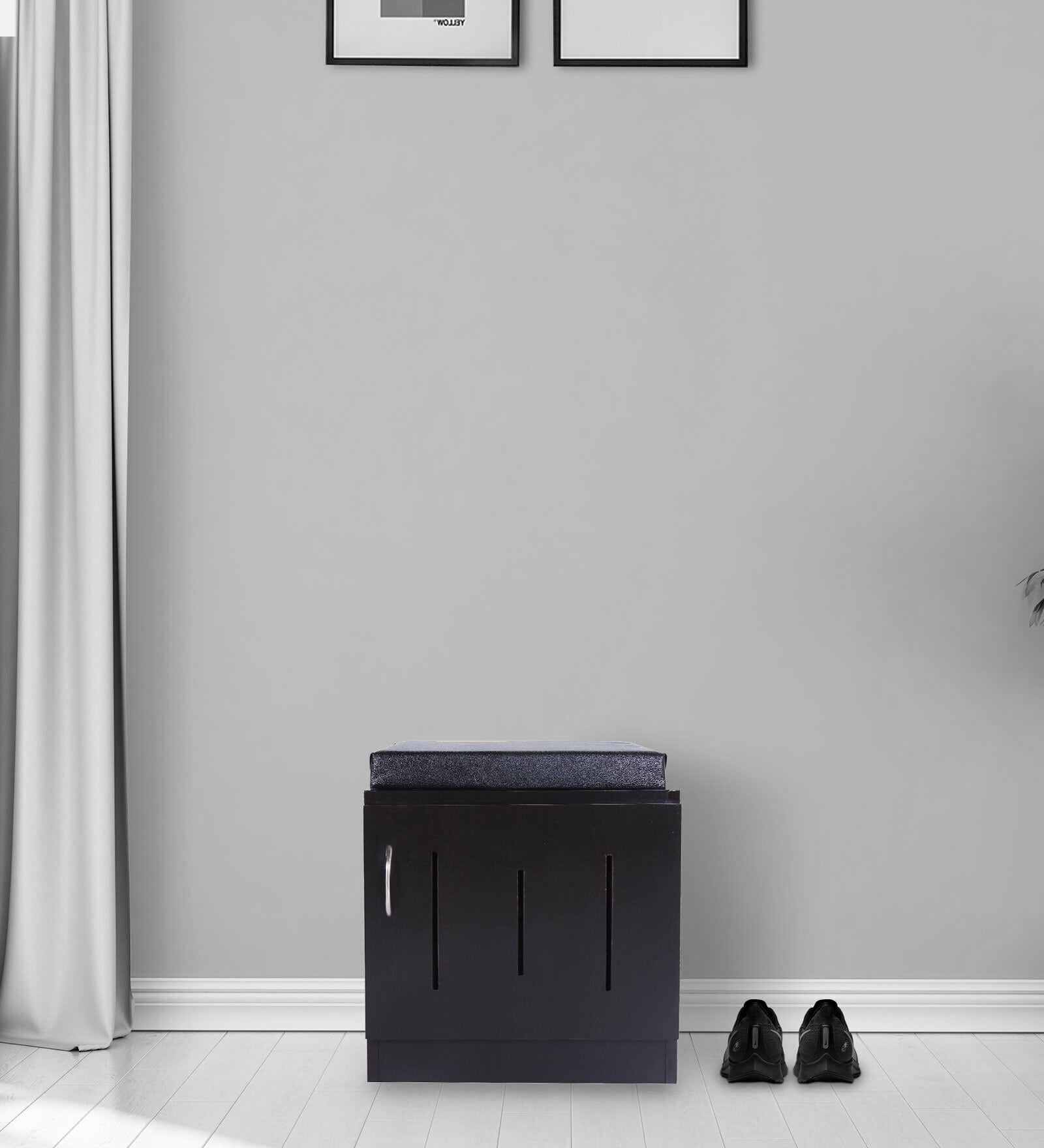 Mini Shoe Rack with Seating in Wenge Finish