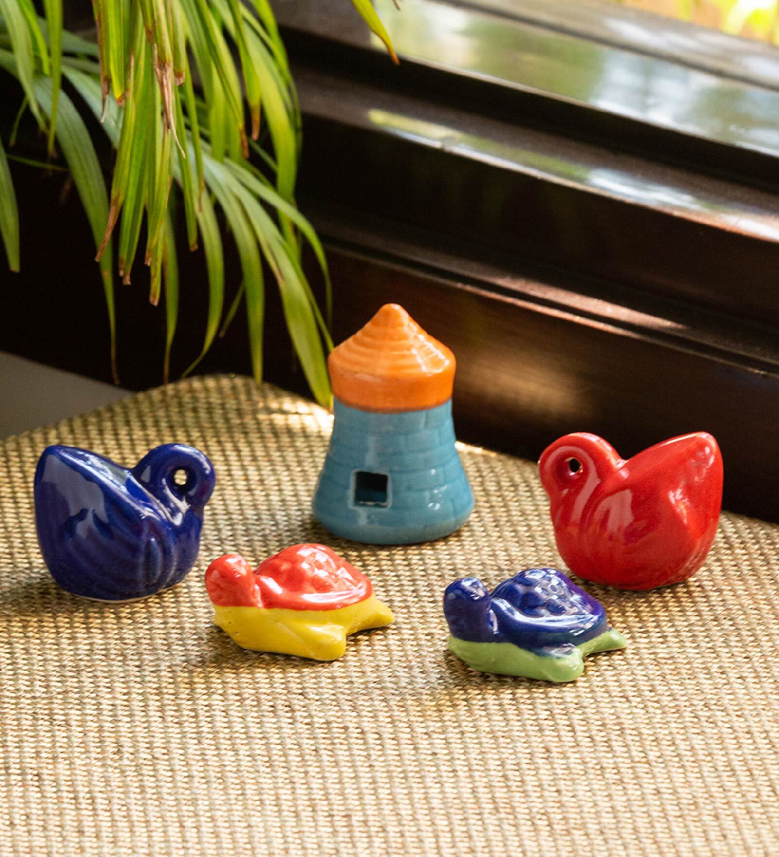 Mini Animals Miniature (Set Of 5) Ceramic Figurine Garden Figurine