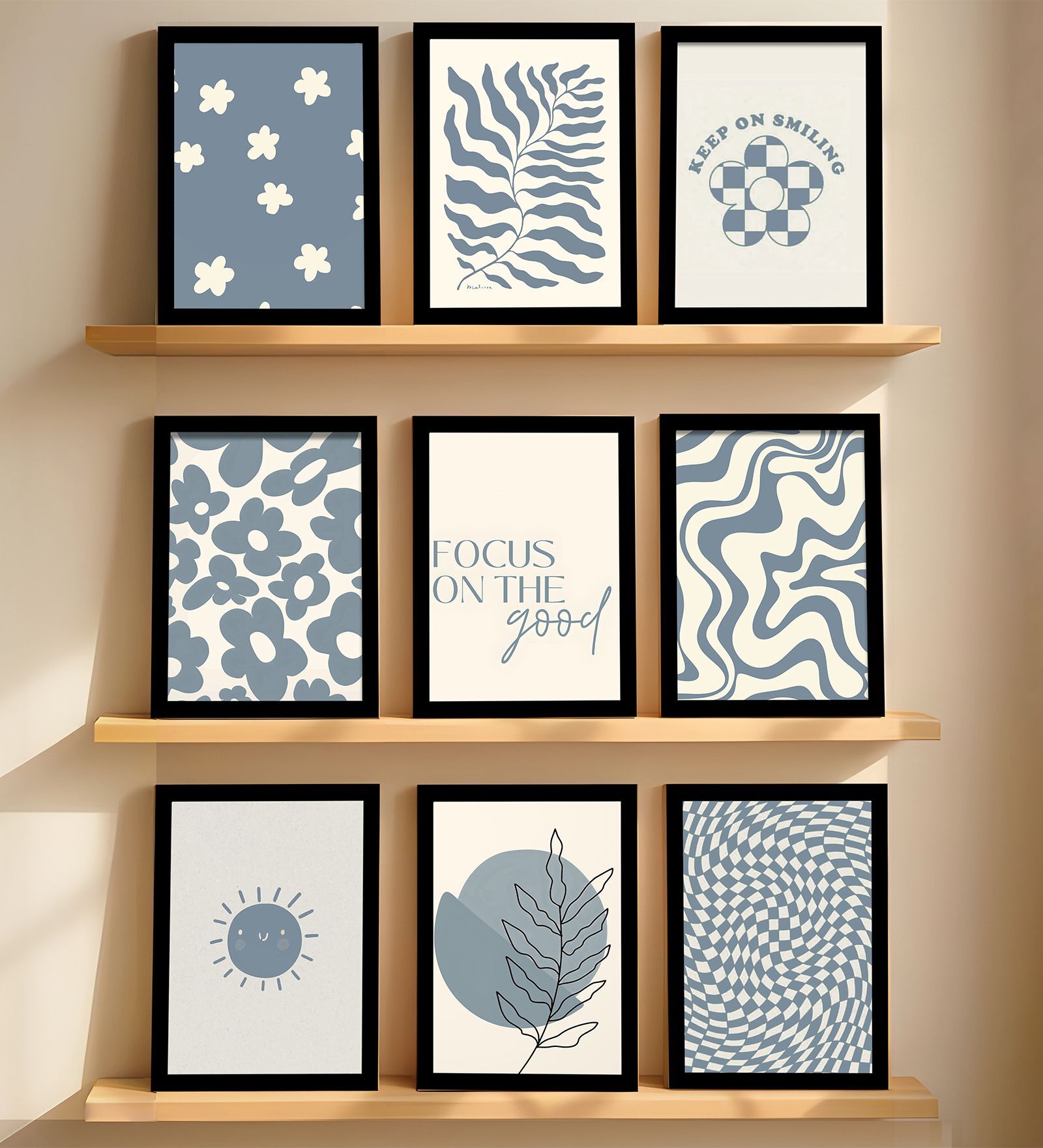 Minimalist Quote Wall Art Framed Set of 9