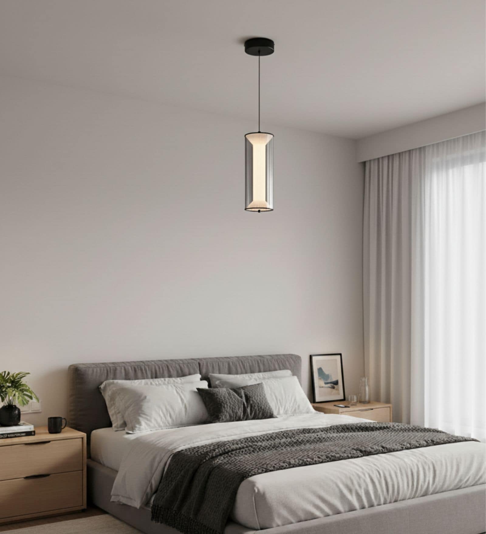 Minimalist Hourglass Pendant Light