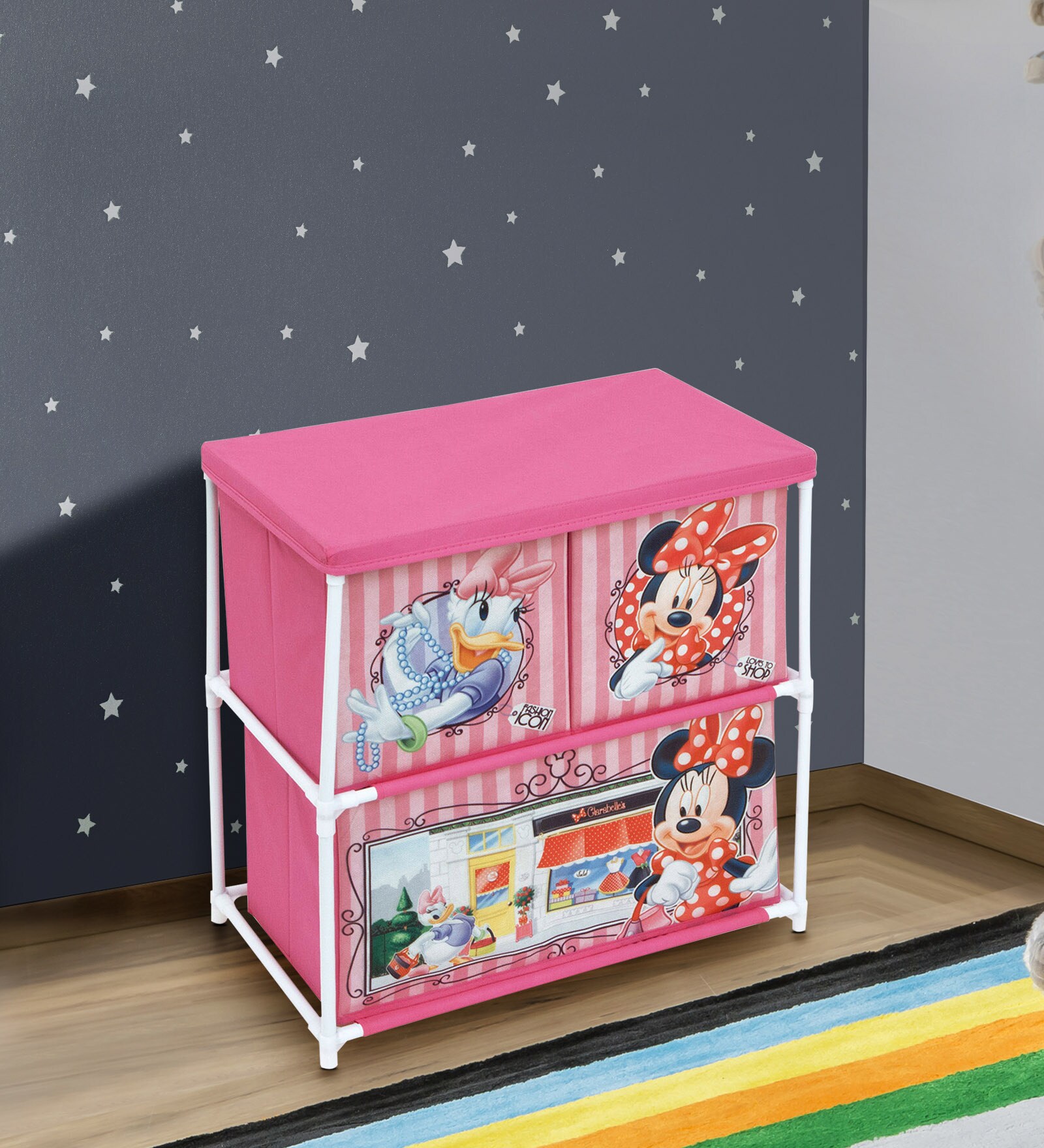 Buy Minnie Mouse Fabric Kids Storage Box in Multi Colour at 100 OFF by