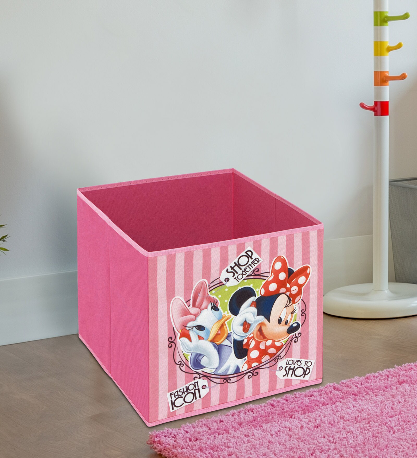 Buy Minnie Mouse Fabric Kids Storage Basket in Multi Colour at 100 OFF