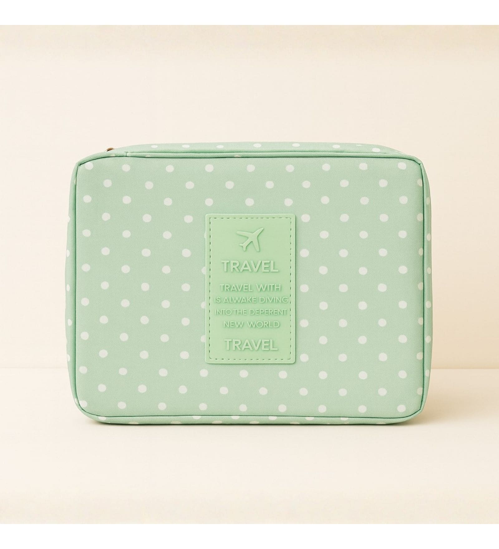 Mint Green Polka Dots Travel Organizer Pouch