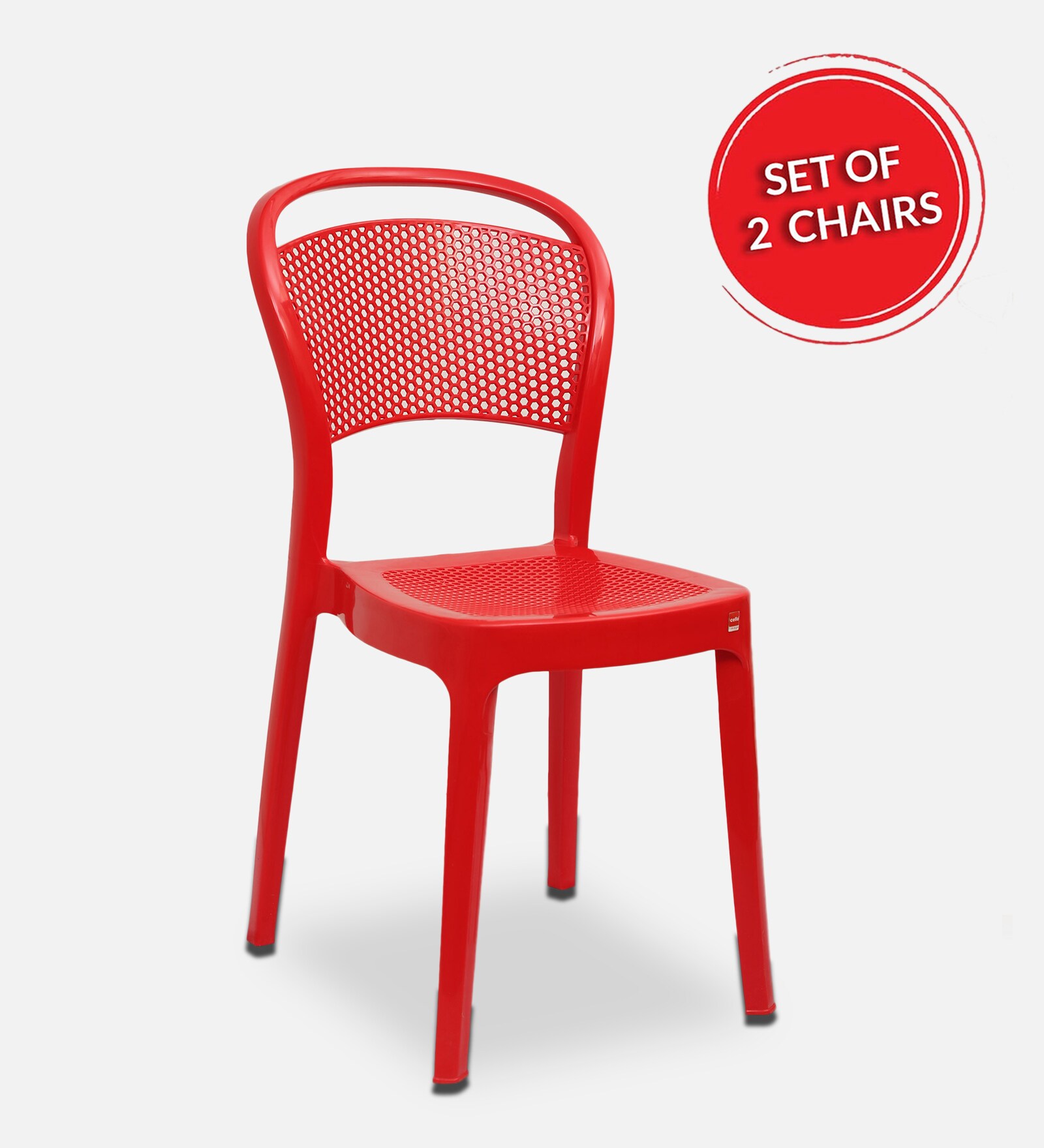 Buy Miracle (Set of 2) Plastic Chair in Red Colour by Cello Online