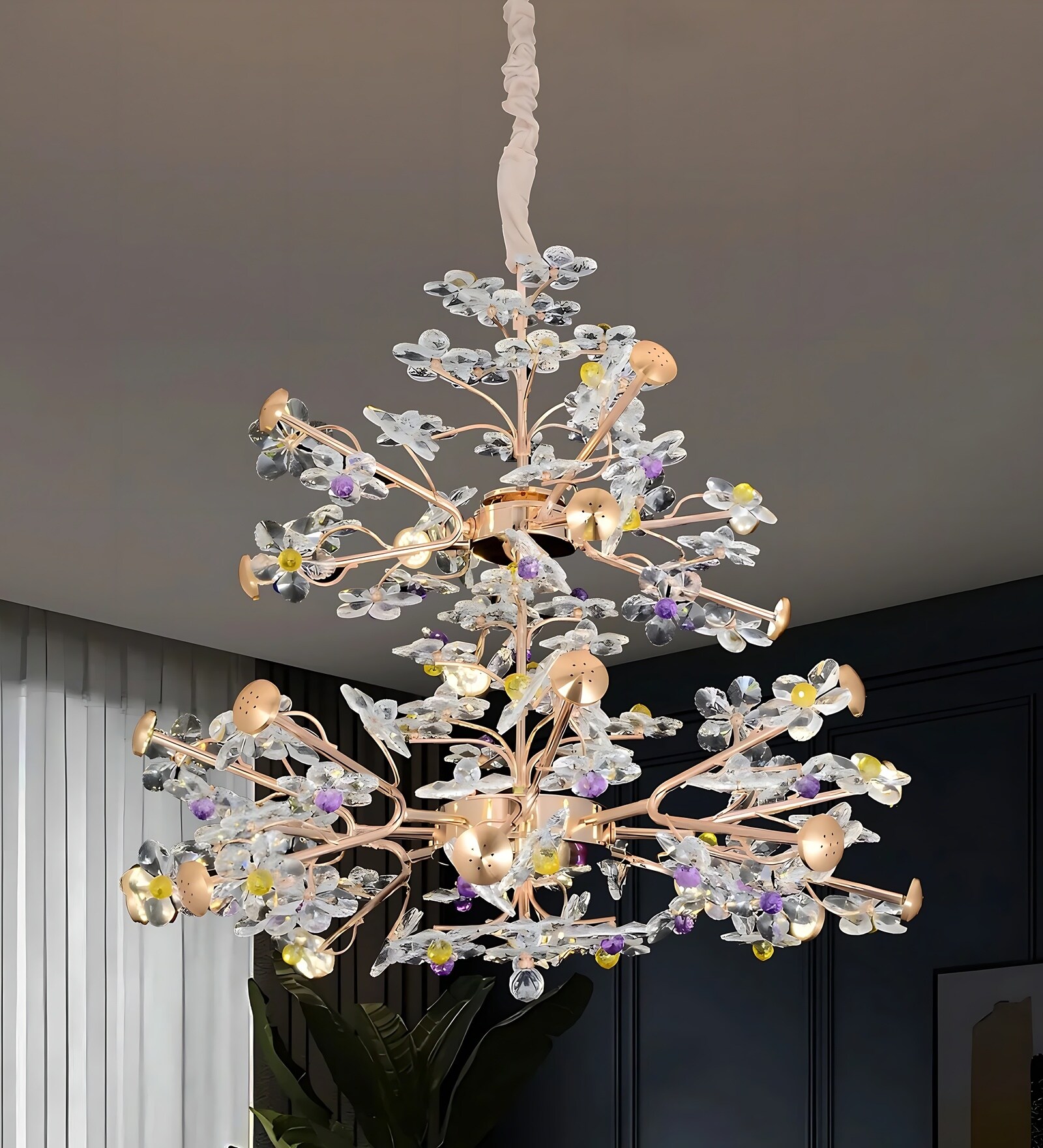 Miraggio Modern LED Chandelier Light | Elegant Designer Ceiling Fixture for Living Room, Dining Area & Bedroom | Energy-Efficient Ambient Lighting