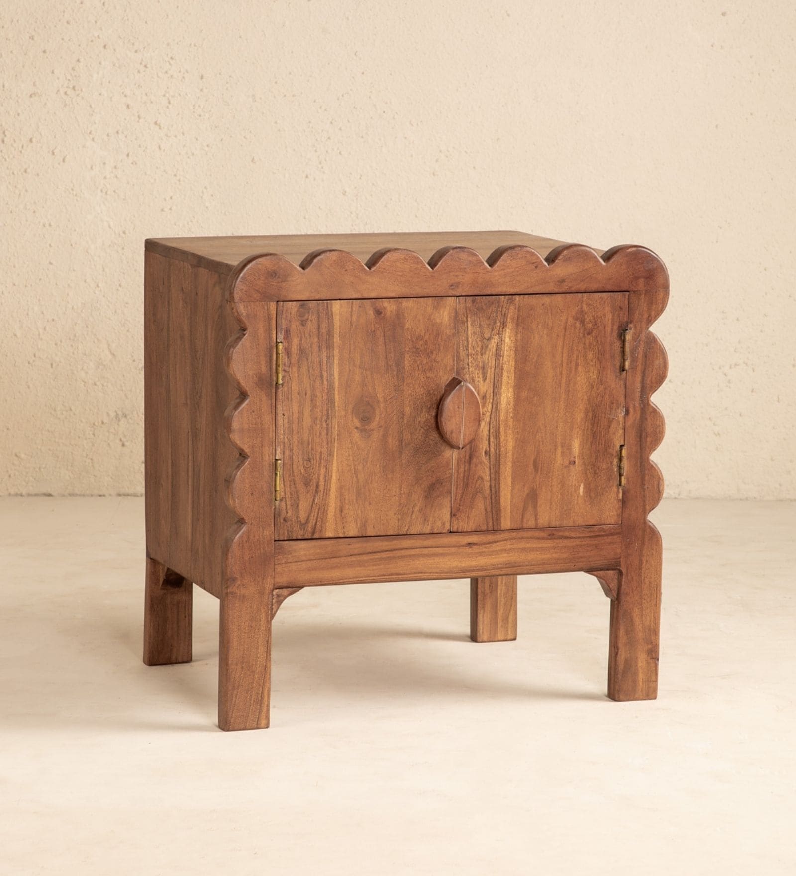 Miramar Acacia Wood Bedside Table in Natural Finish