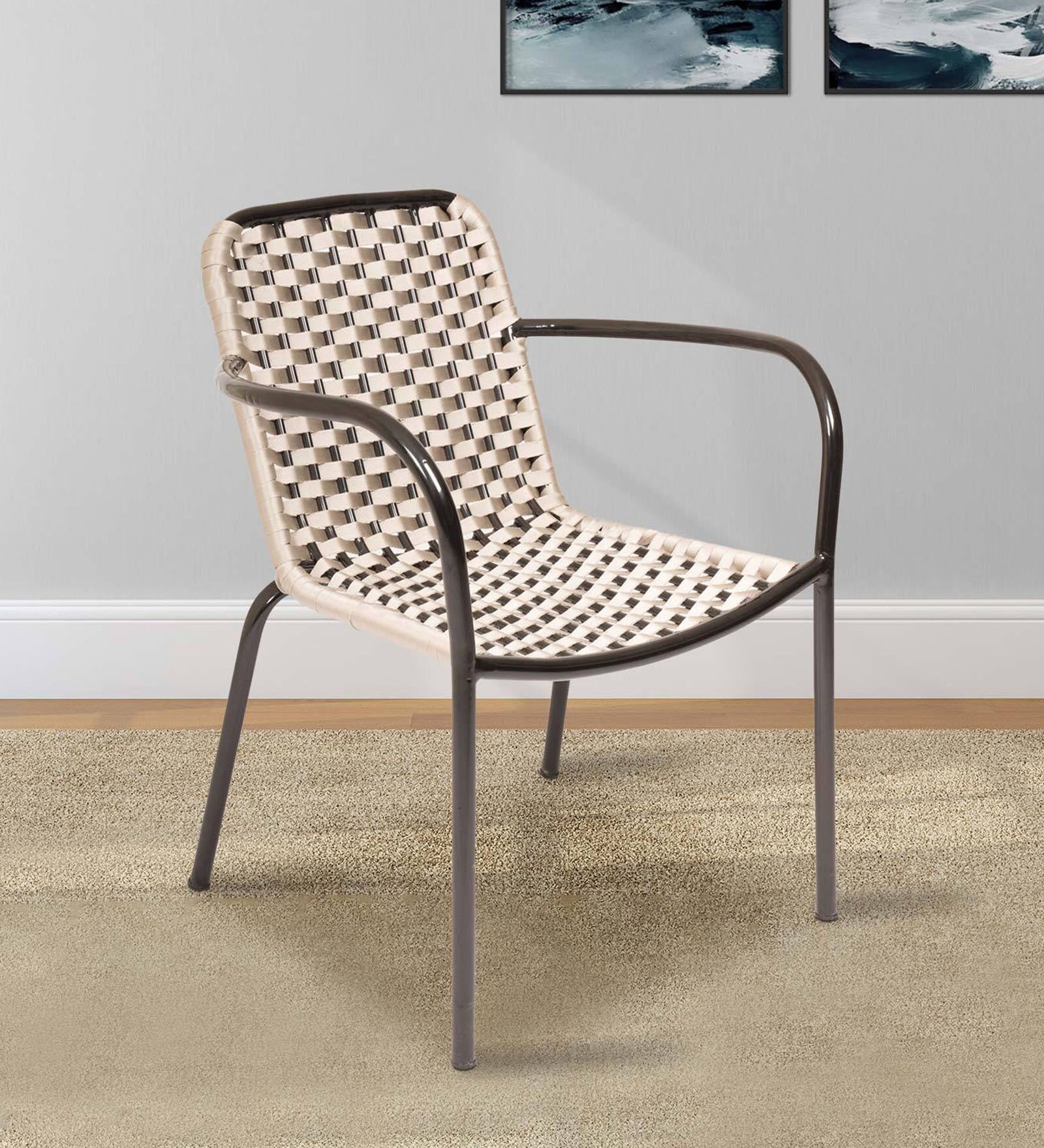 Mirdif Metal Outdoor Seating in Black Colour