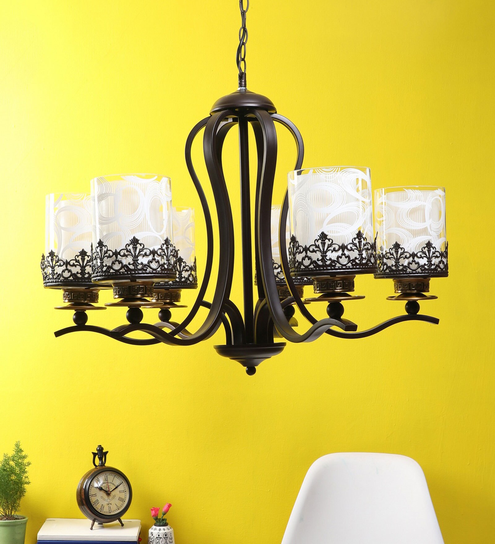 Noa Brown Metal Chandelier
