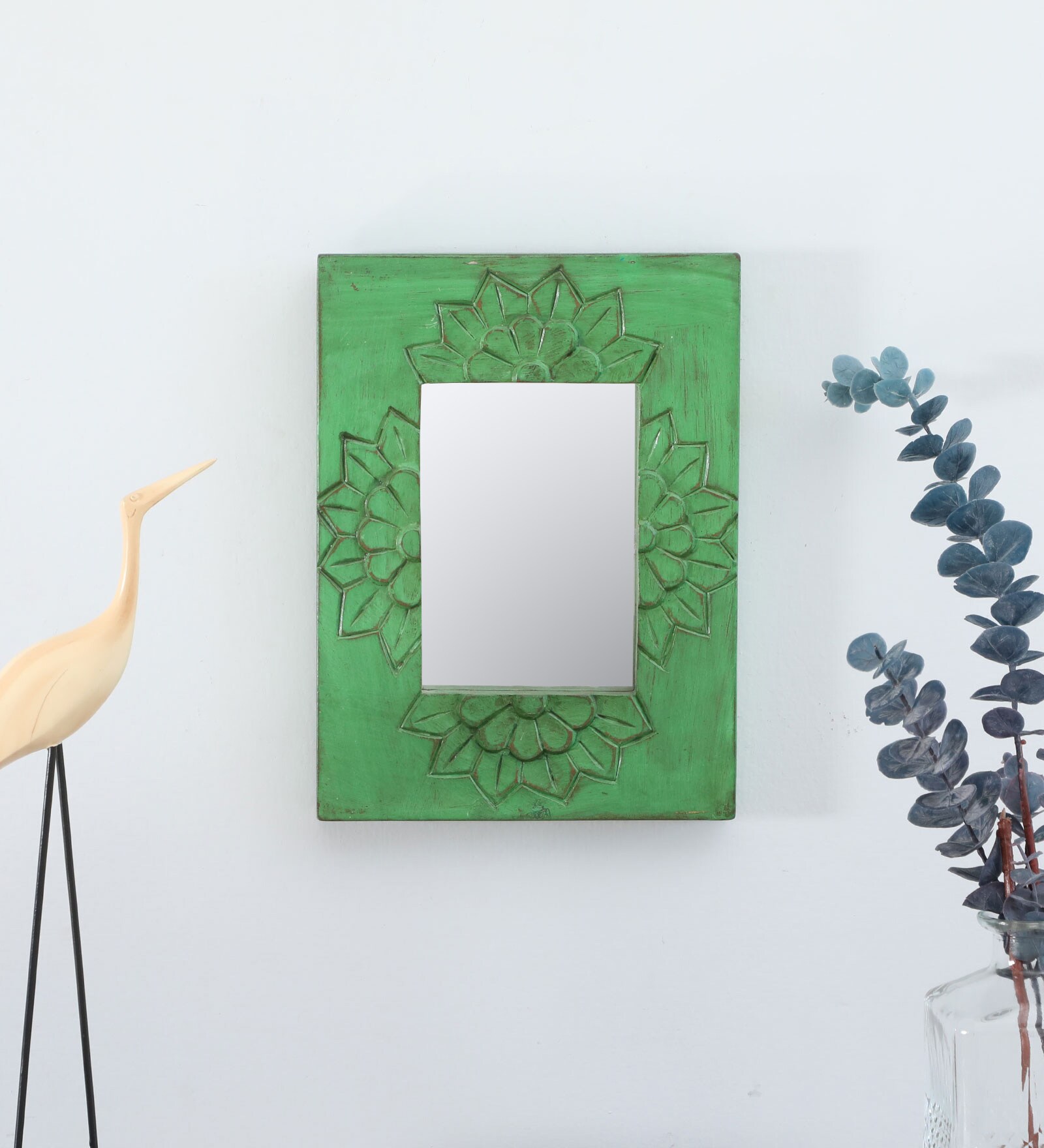 Green MDF Decorative Mirror
