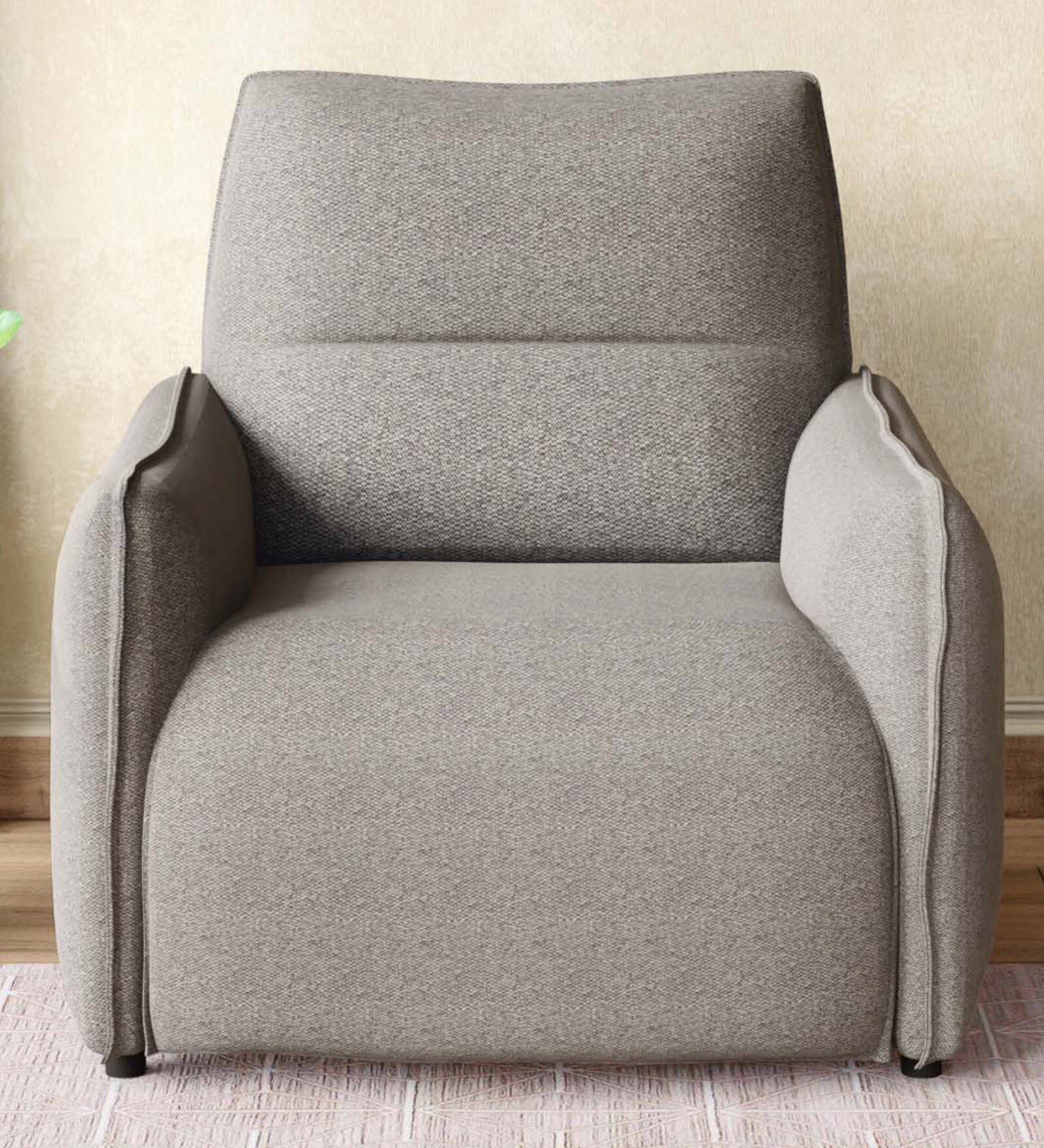 Mississippi Fabric 1 Seater Manual Recliner In Grey Colour