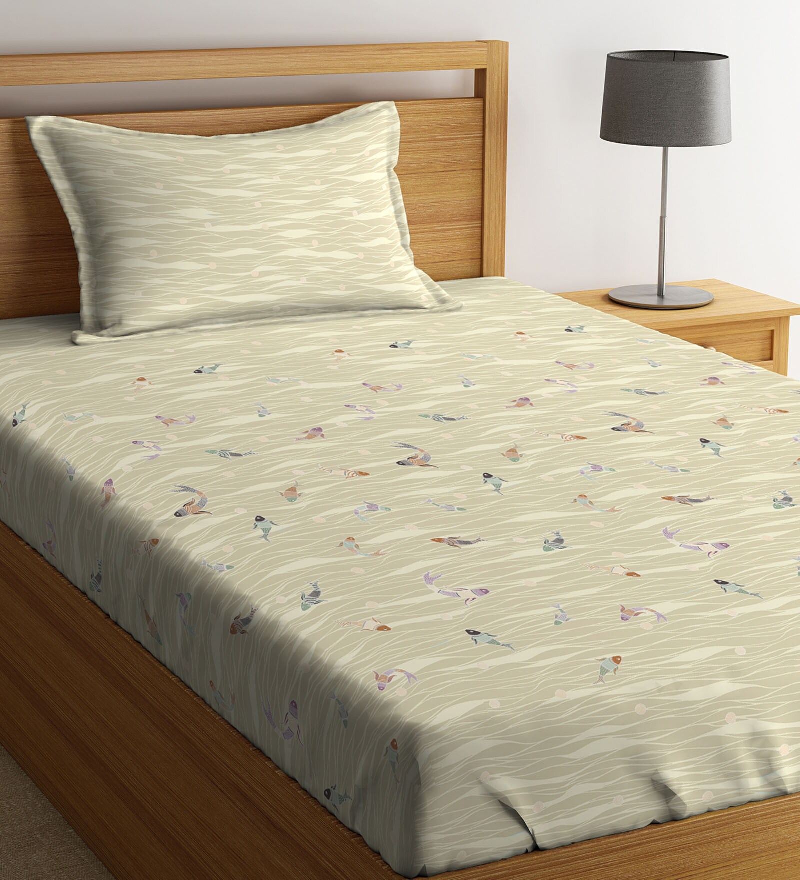 Buy Atrium Cotton 144TC Single Bedsheet with 1 Pillow Cover at 50% OFF ...