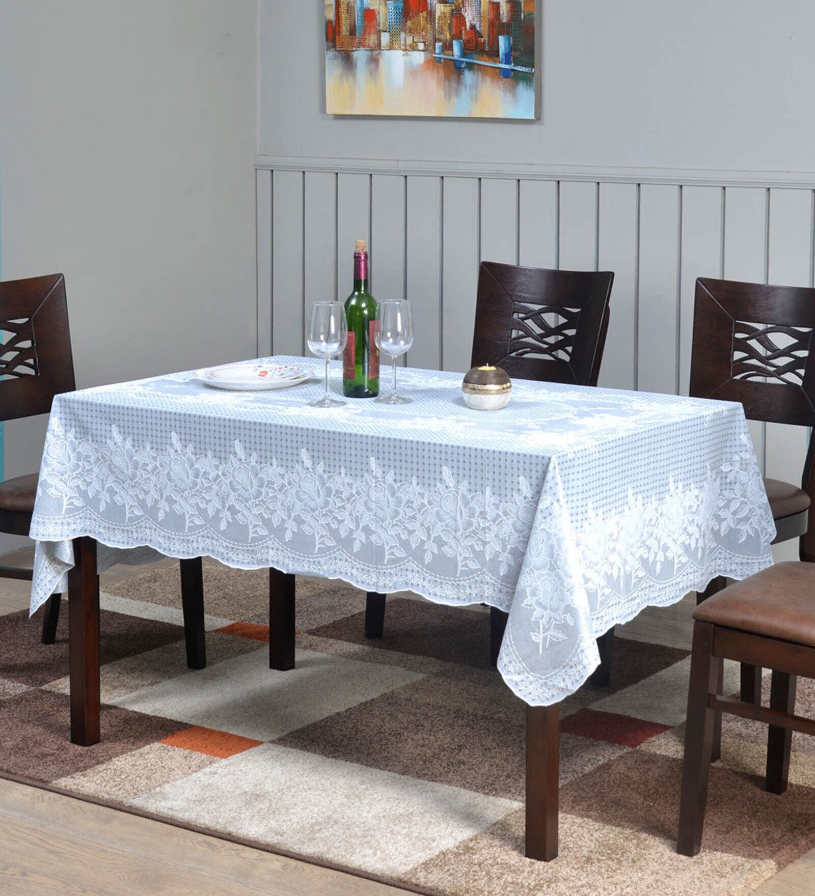 Mist Grey PVC 8 Seater Table Cover