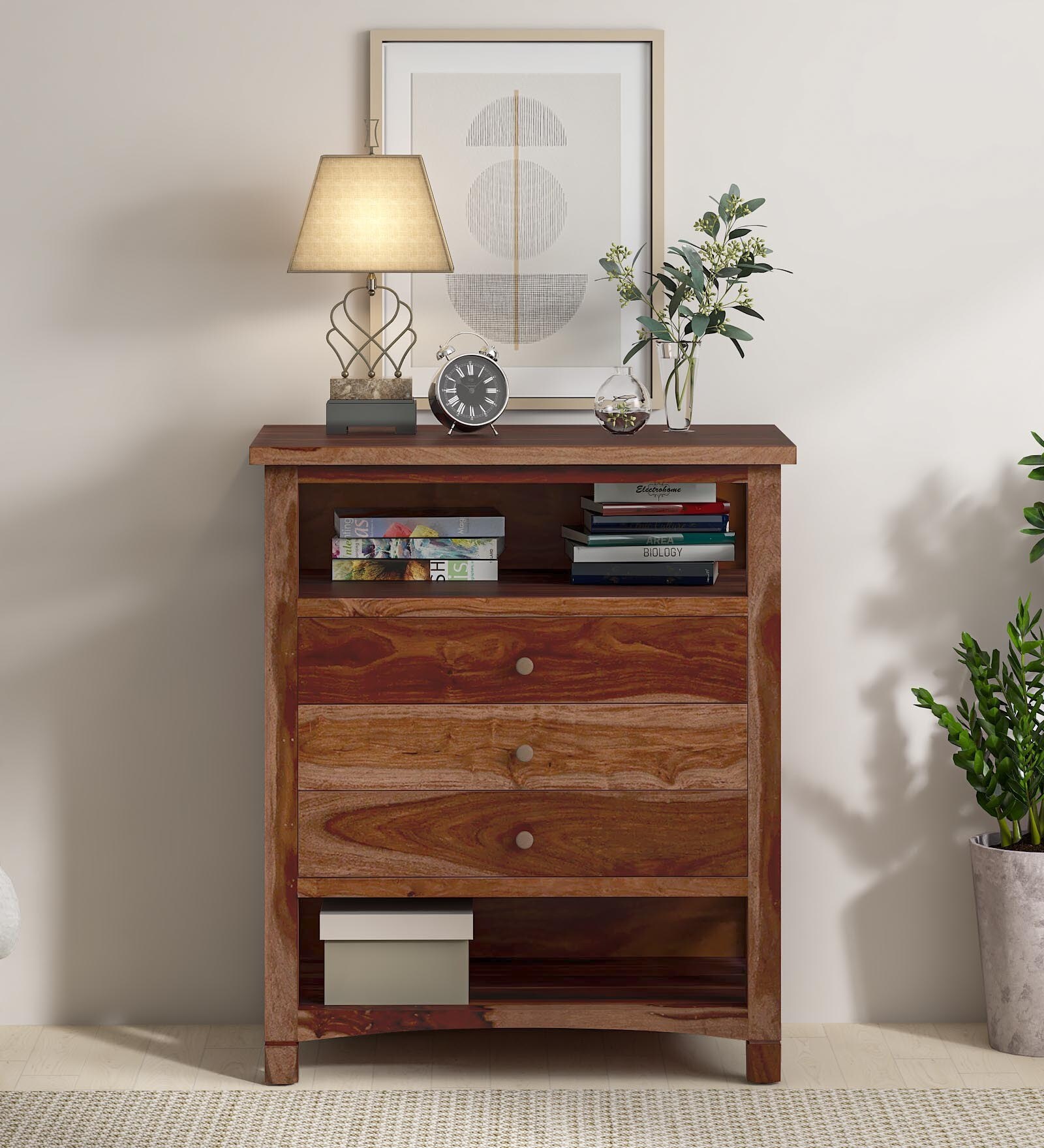 Mitsy Sheesham Wood Chest Of Drawers in Scratch Resistant Rustic Teak Finish Mitsy Sheesham Wood Chest Of Drawers in Scratch Resistant Rustic Teak Finish