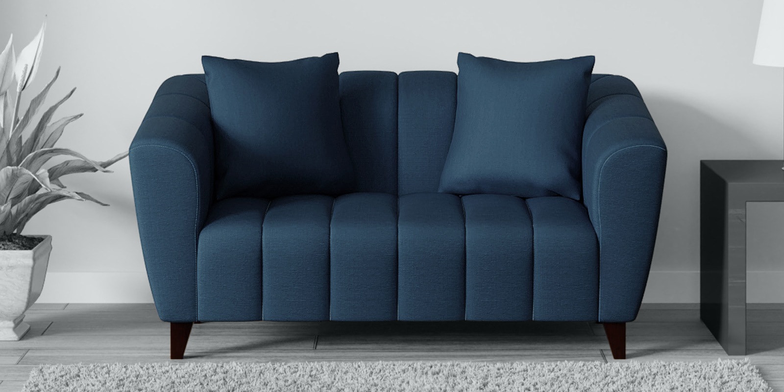Buy Mia Fabric 2 Seater Sofa In Blue Colour at 1 OFF by Casacraft from