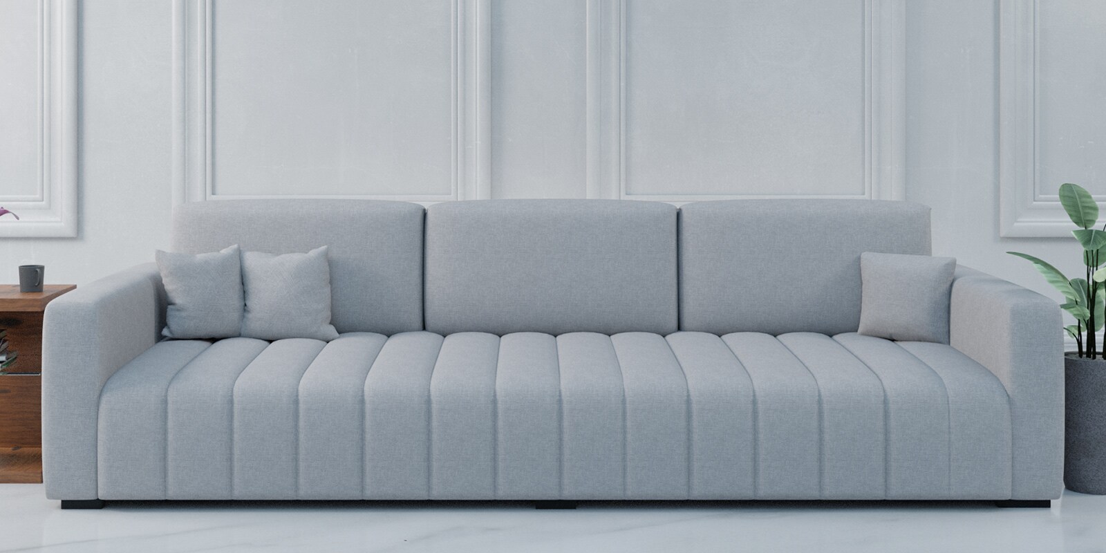 Milena 3 seater sofa in Light Grey colour Milena 3 seater sofa in Light Grey colour