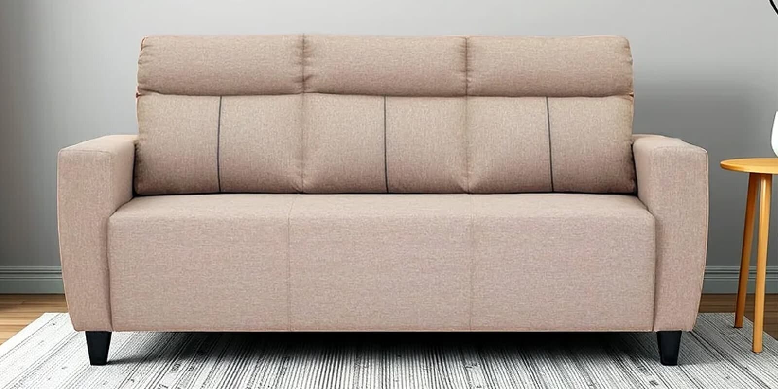 Mily Fabric 3 Seater Sofa In Beige Color