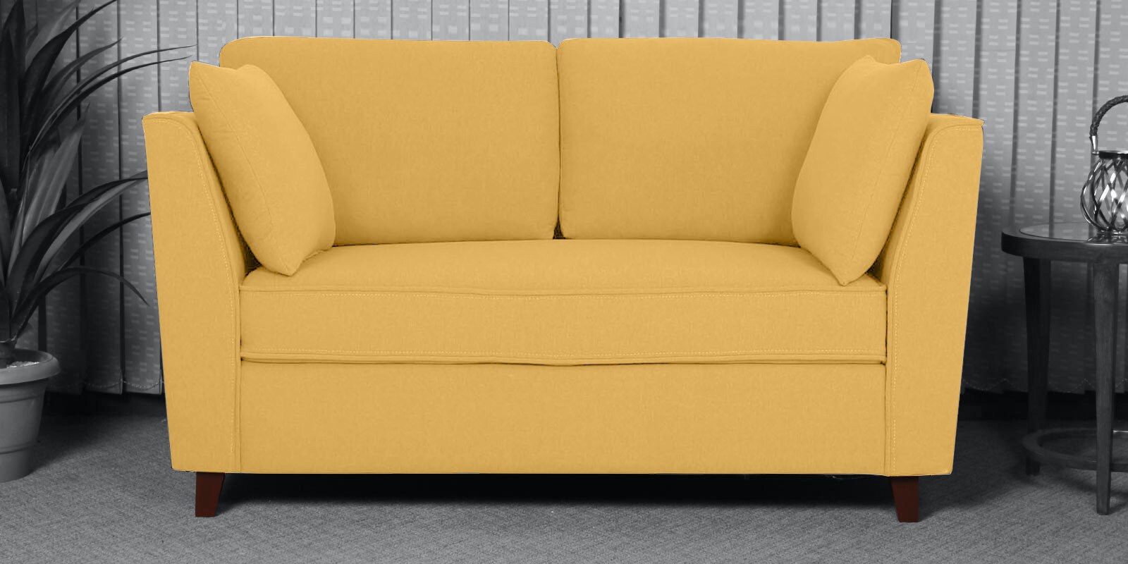 Buy Miranda 2 Seater Sofa in Camel Yellow Colour Woodsworth By