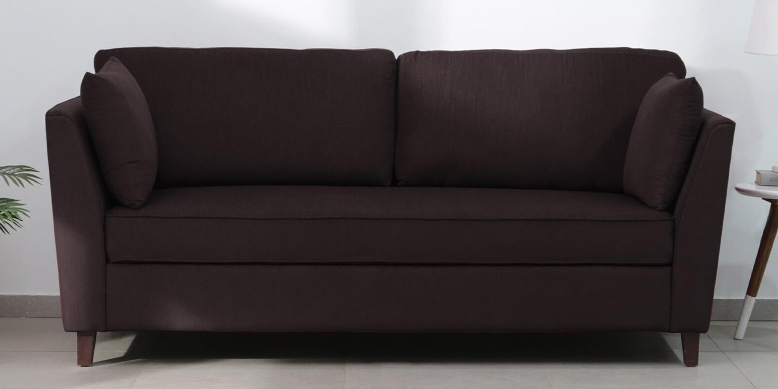 Miranda Chenille Fabric 3 Seater Sofa In Chestnut Brown Colour