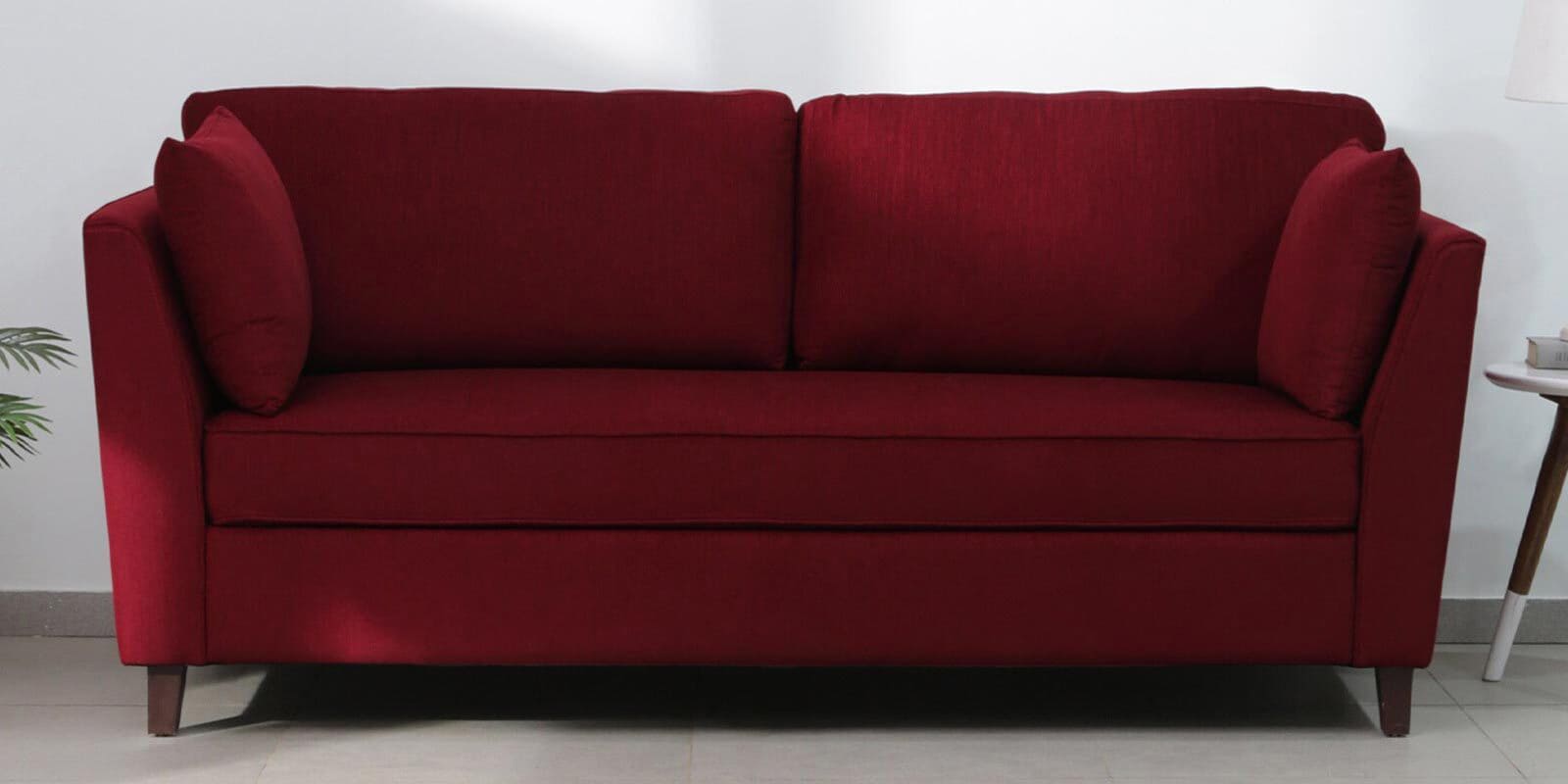 Miranda Chenille Fabric 3 Seater Sofa In Garnet Red Colour