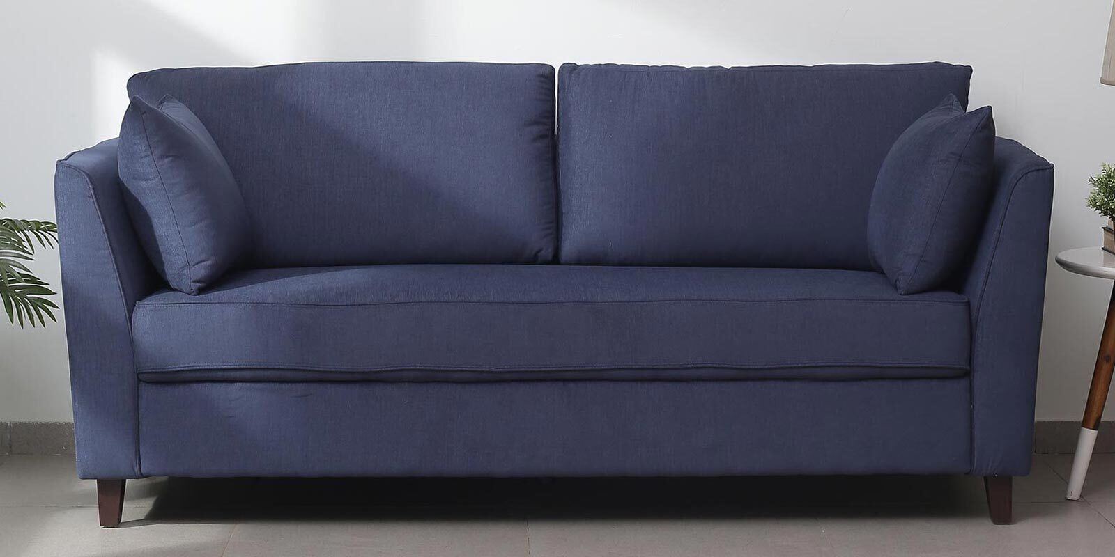 Miranda Chenille Fabric 3 Seater Sofa In Navy Blue Colour