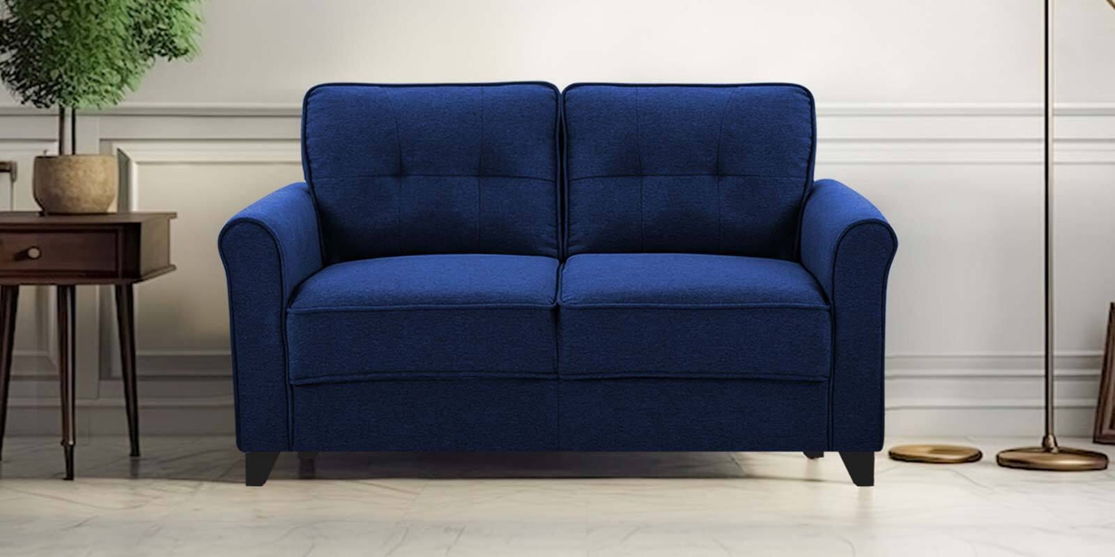 Aldrin Fabric 2 Seater Sofa In Cool Cobalt Colour Aldrin Fabric 2 Seater Sofa In Cool Cobalt Colour