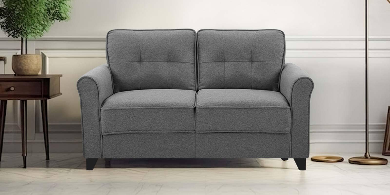 Aldrin Fabric 2 Seater Sofa In Grey Colour