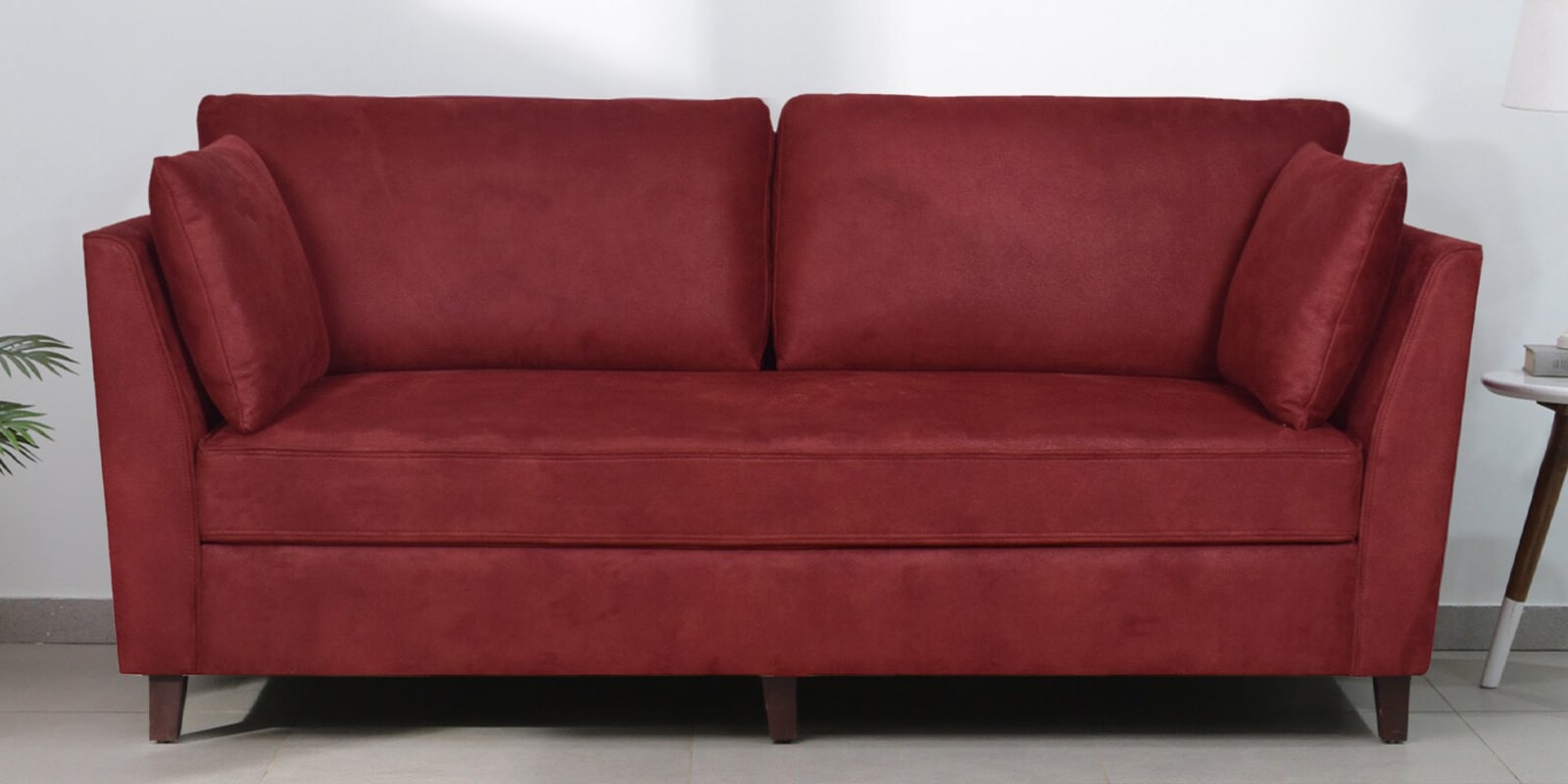 Miranda Fabric 3 Seater Sofa In Wine Red Colour