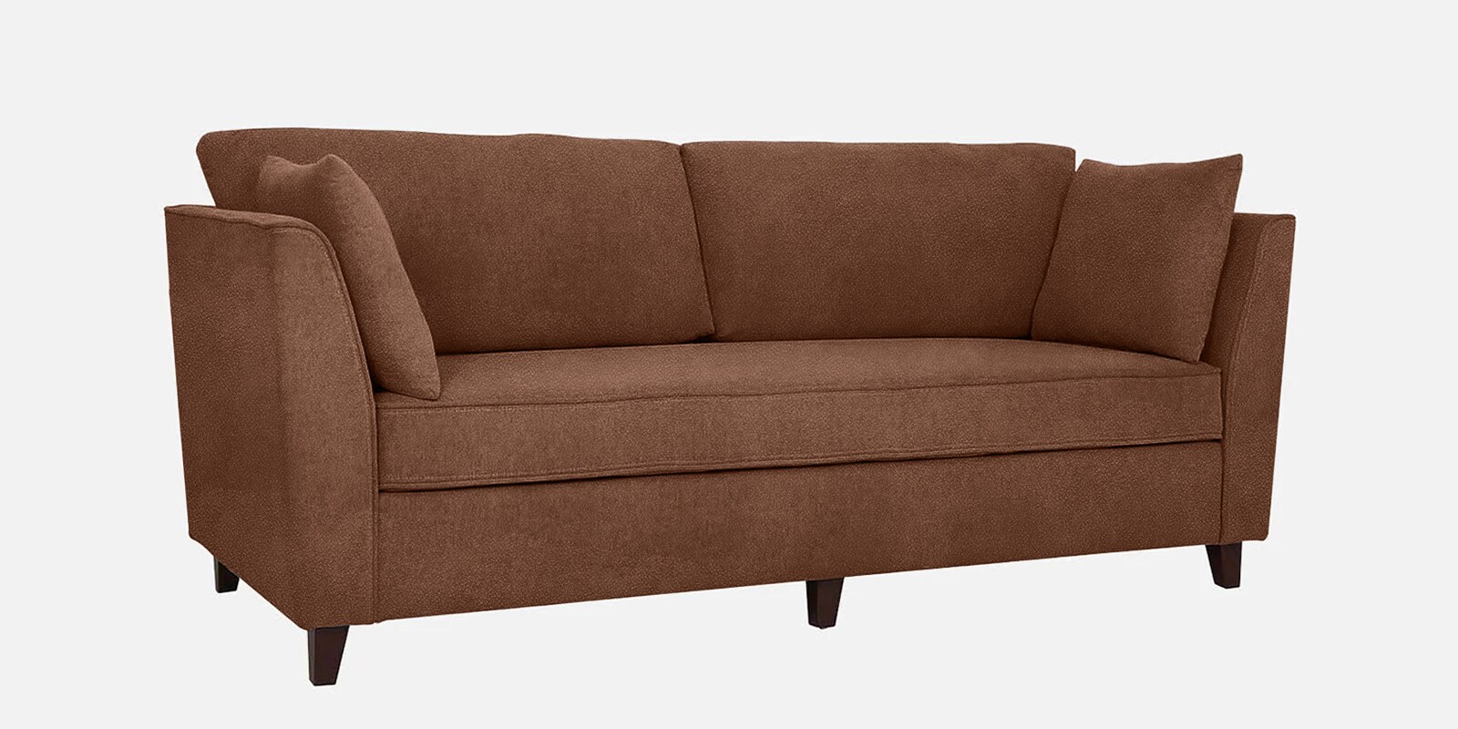 Miranda Vegan Leather 3 Seater Sofa In Bright Brown Colour