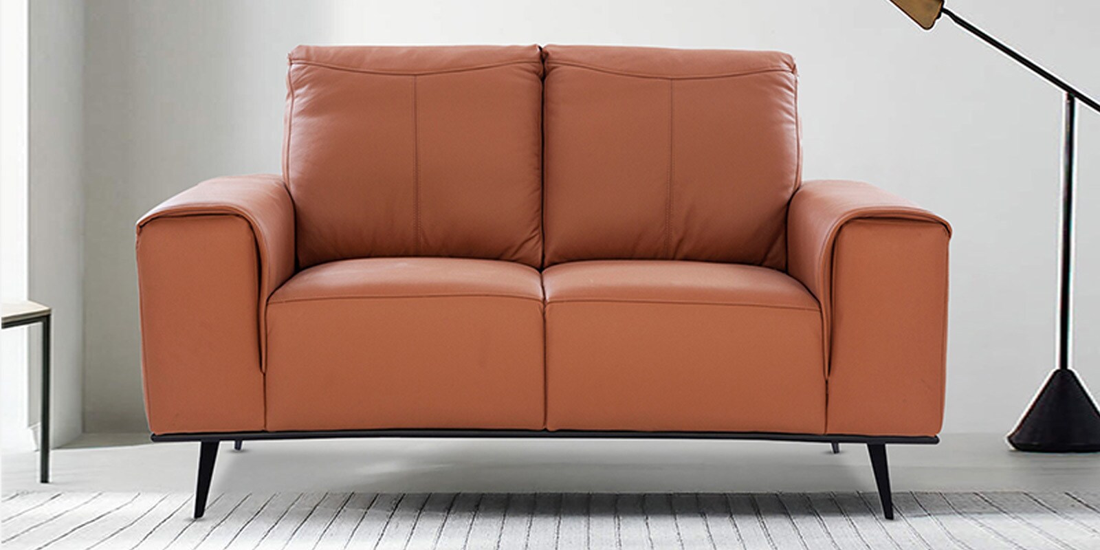 Mississippi Half Leather 2 seater Sofa In Harvest Gold Colour
