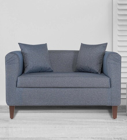 Buy Miami Fabric 3 Seater Sofa In Omega Blue Colour By Wakefit Online ...